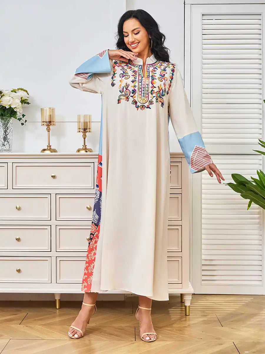 Elegant Embroidery Eid Caftan Dress for Women - Traditional Moroccan Kaftan #24333 - Perfect for Eid Celebrations, Weddings & Special Occasions