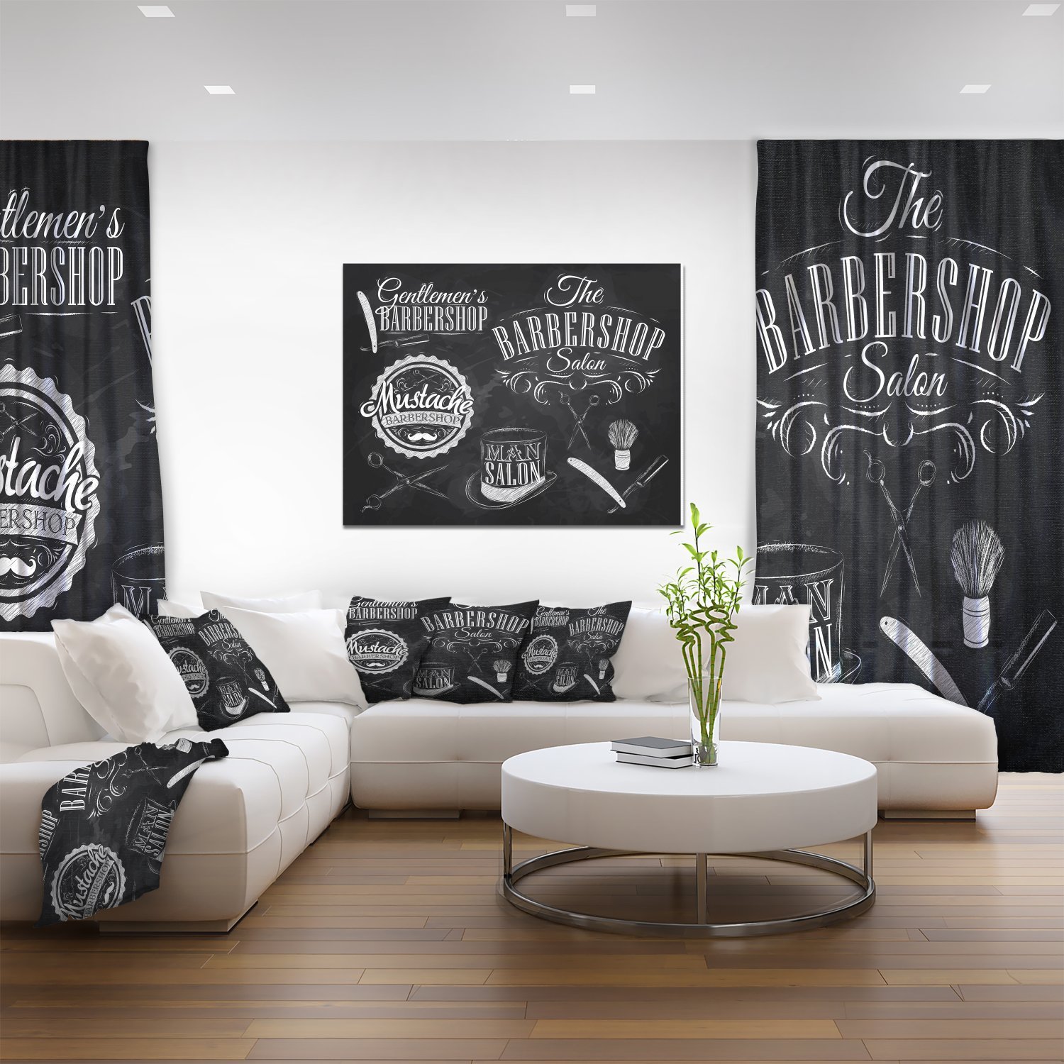Barbershop Abstract Art Canvas Print - Modern Wall Decor for Home, Office & Salon - Perfect for Barber Shops, Living Rooms & Man Caves