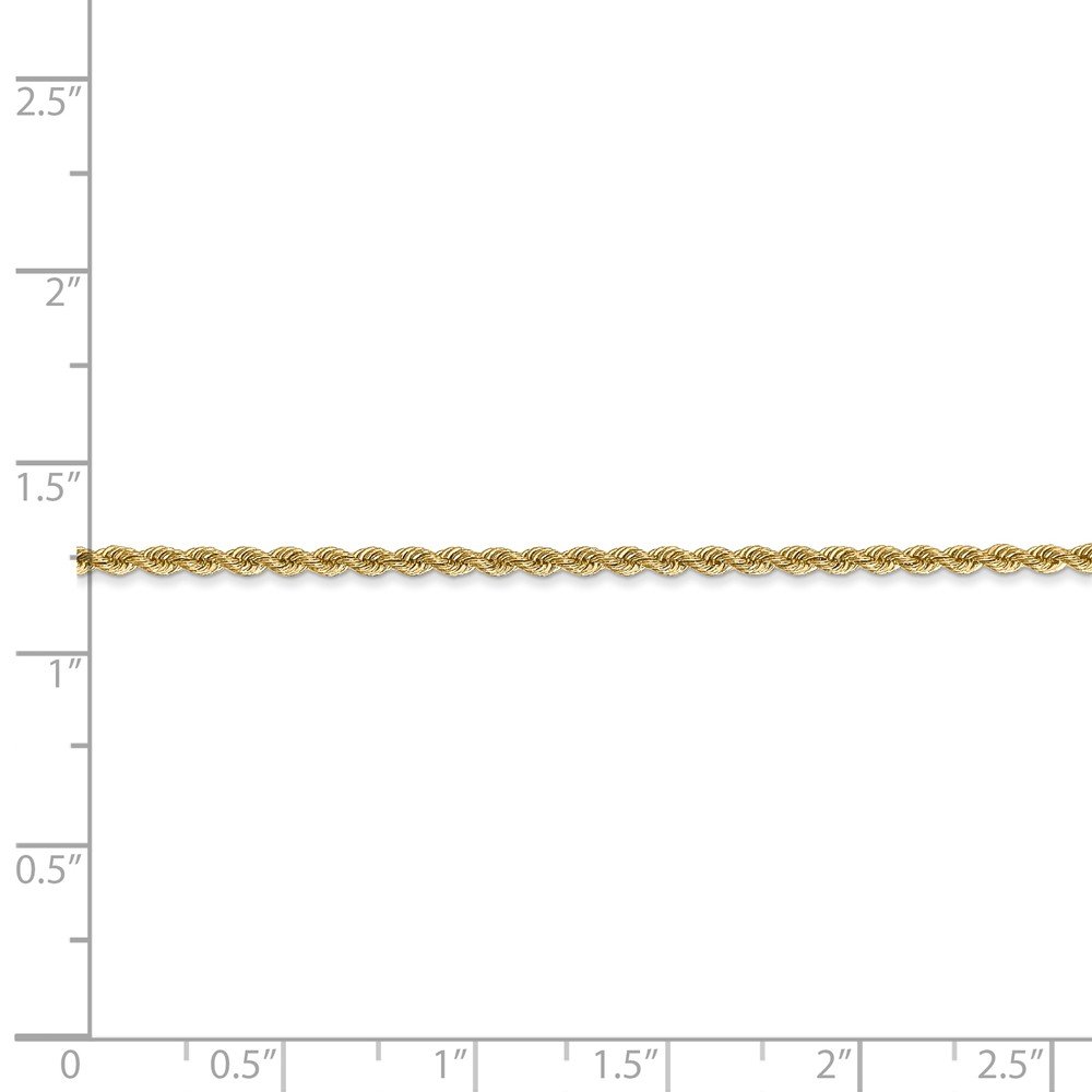 14K Yellow Gold 2mm Regular Rope Chain Necklace for Women - Dainty & Elegant Jewelry for Everyday Wear, Gifts & Special Occasions
