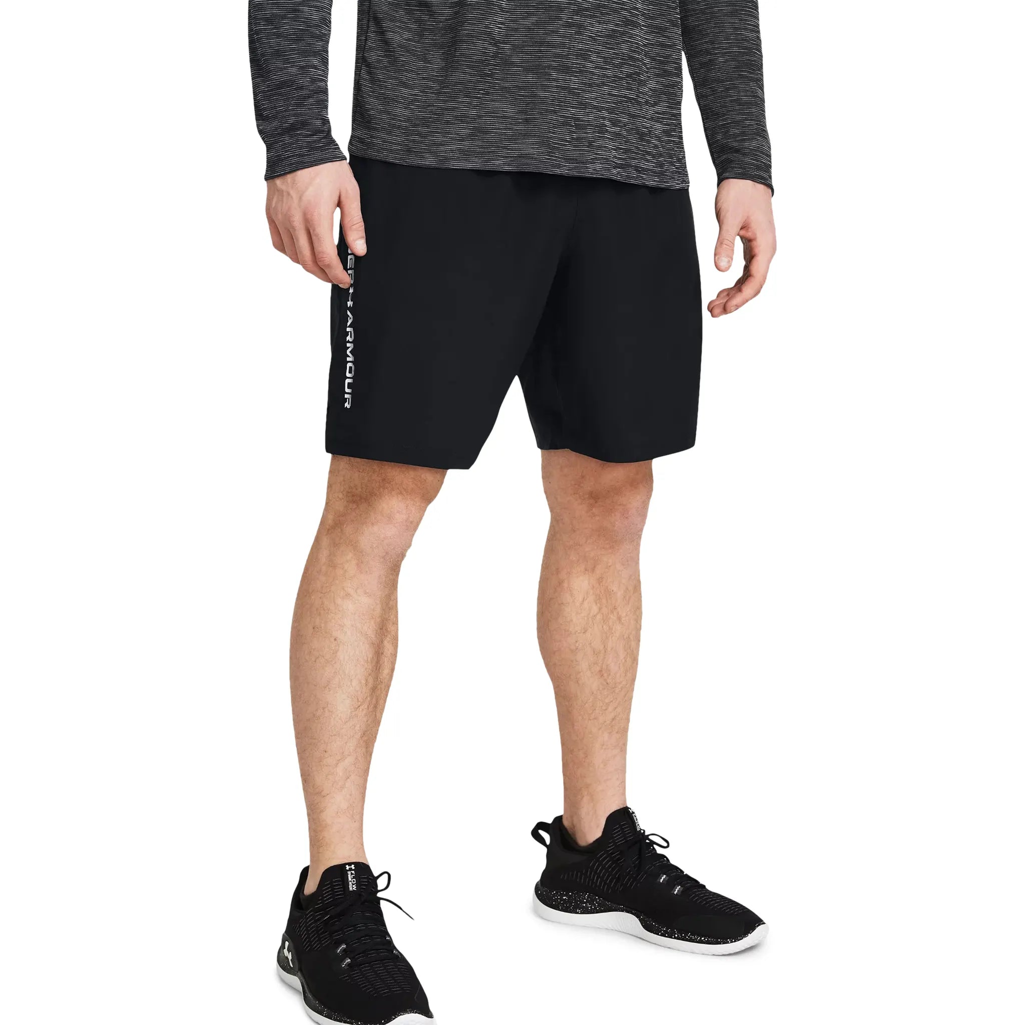 Under Armour UA Tech Woven Wordmark Black Athletic Shorts for Men - Lightweight Workout & Running Shorts for Gym, Training, and Casual Wear