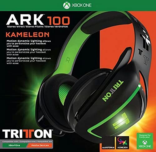 Mad Catz Tritton ARK 100 RGB Gaming Headset - Amplified Stereo Sound for PS4, Xbox One, Nintendo Switch - Black & Green - Perfect for Competitive Gaming & Immersive Play