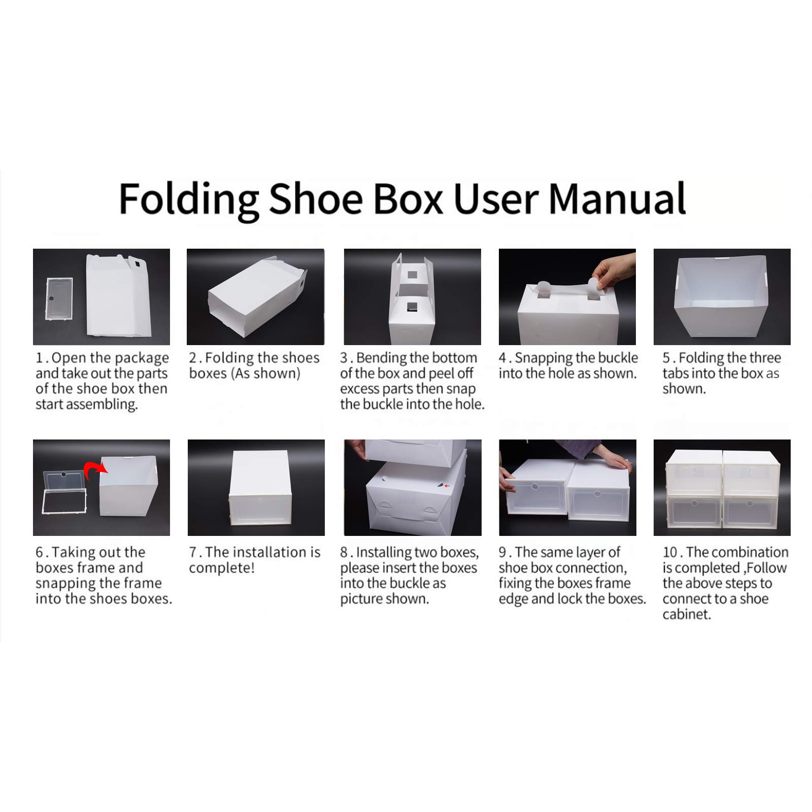 24-Piece Clear Plastic Stackable Shoe Storage Boxes - Space Saving Shoe Organizer for Closet, Under Bed & Entryway - Durable Shoe Box Containers for Men, Women & Kids Footwear Organization
