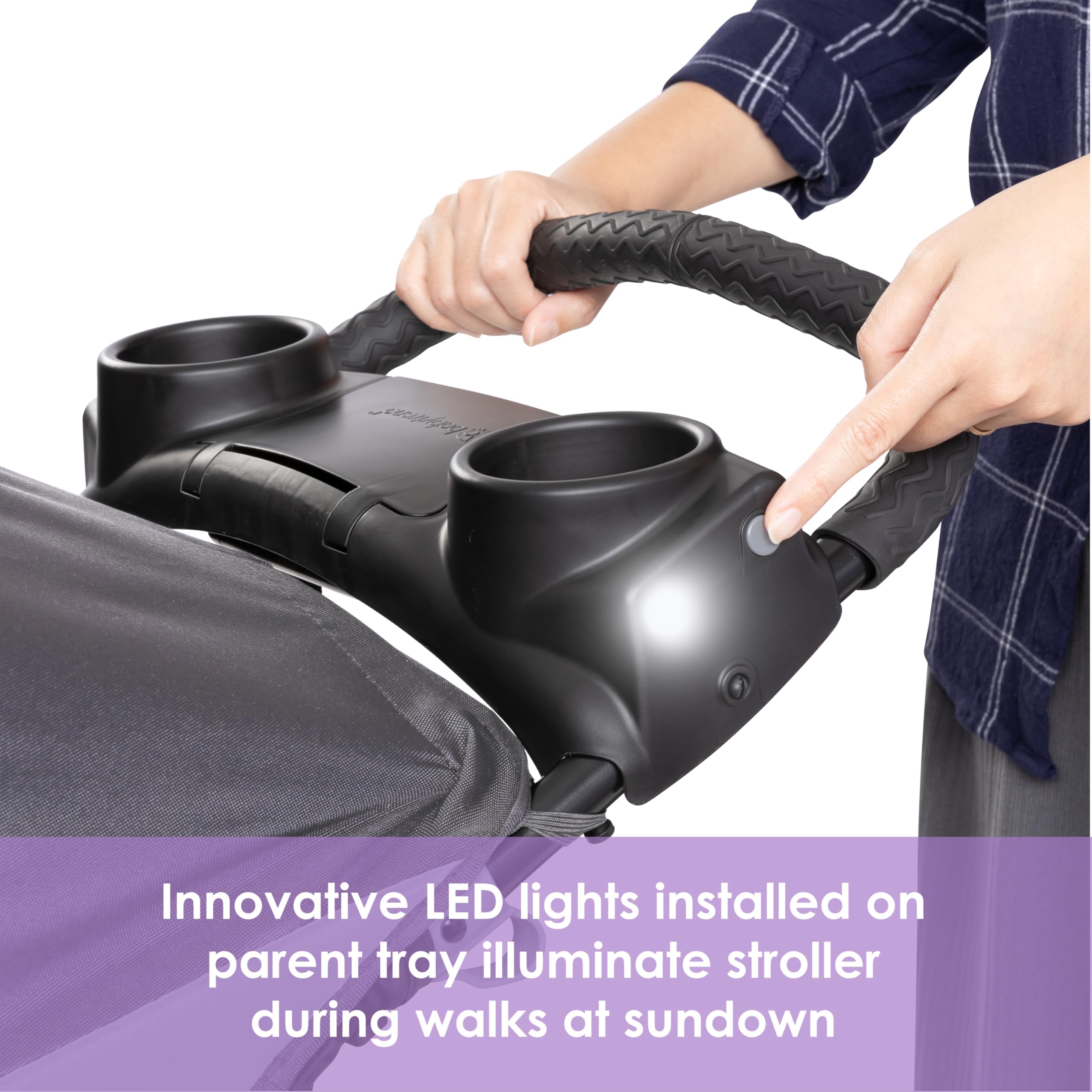 Baby Trend Expedition® Zero Flat Jogger Travel System with LED Lights - Lightweight Stroller & Car Seat Combo for Newborns to Toddlers | Perfect for City Walks, Shopping & Travel | Dash Grey