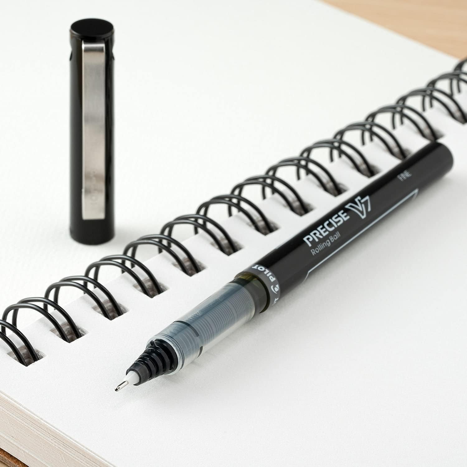V7 Precise Rolling Ball Pens - Fine Point 0.7mm - 4-Pack with Black & Blue Ink - Includes Reusable Plastic Pouch - Perfect for Office Work, School Notes, Journaling & Gift Giving