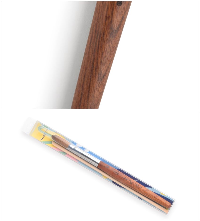Professional Kolinsky Acrylic Nail Brush - Red Wooden Handle Salon Nail Art Brush for Acrylic & Gel Nails (#16) - Perfect for Nail Extensions, Sculpting & Detailed Nail Art Designs