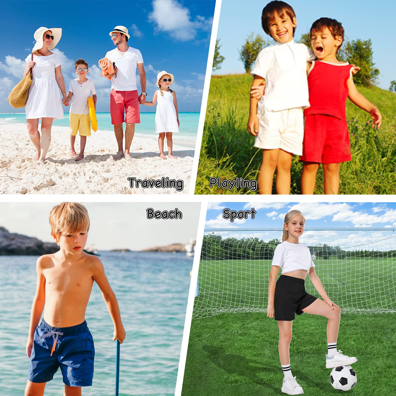 ALWAYSONE Kids Cotton Sweat Sport Shorts with Drawstring - Soft Jersey Athletic Shorts for Boys & Girls Ages 3-12 - Perfect for Playtime, Gym Class & Summer Activities