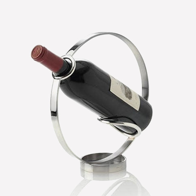 Christofle Silver Plated Vertigo Wine Bottle Holder - Elegant Champagne & Wine Display for Home Bar, Dining Table & Gift Giving