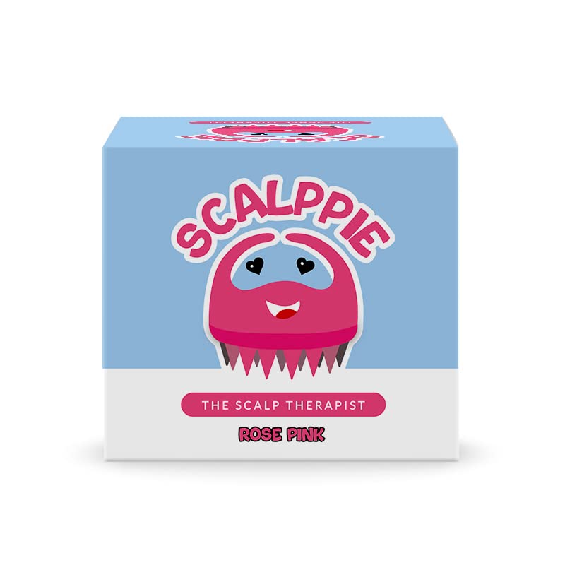 SCALPPIE Silicone Scalp Massager & Shampoo Brush for Hair Growth - Rose Pink - Relieves Dandruff & Stimulates Circulation - Perfect for Shower, Spa & At-Home Hair Care Routine