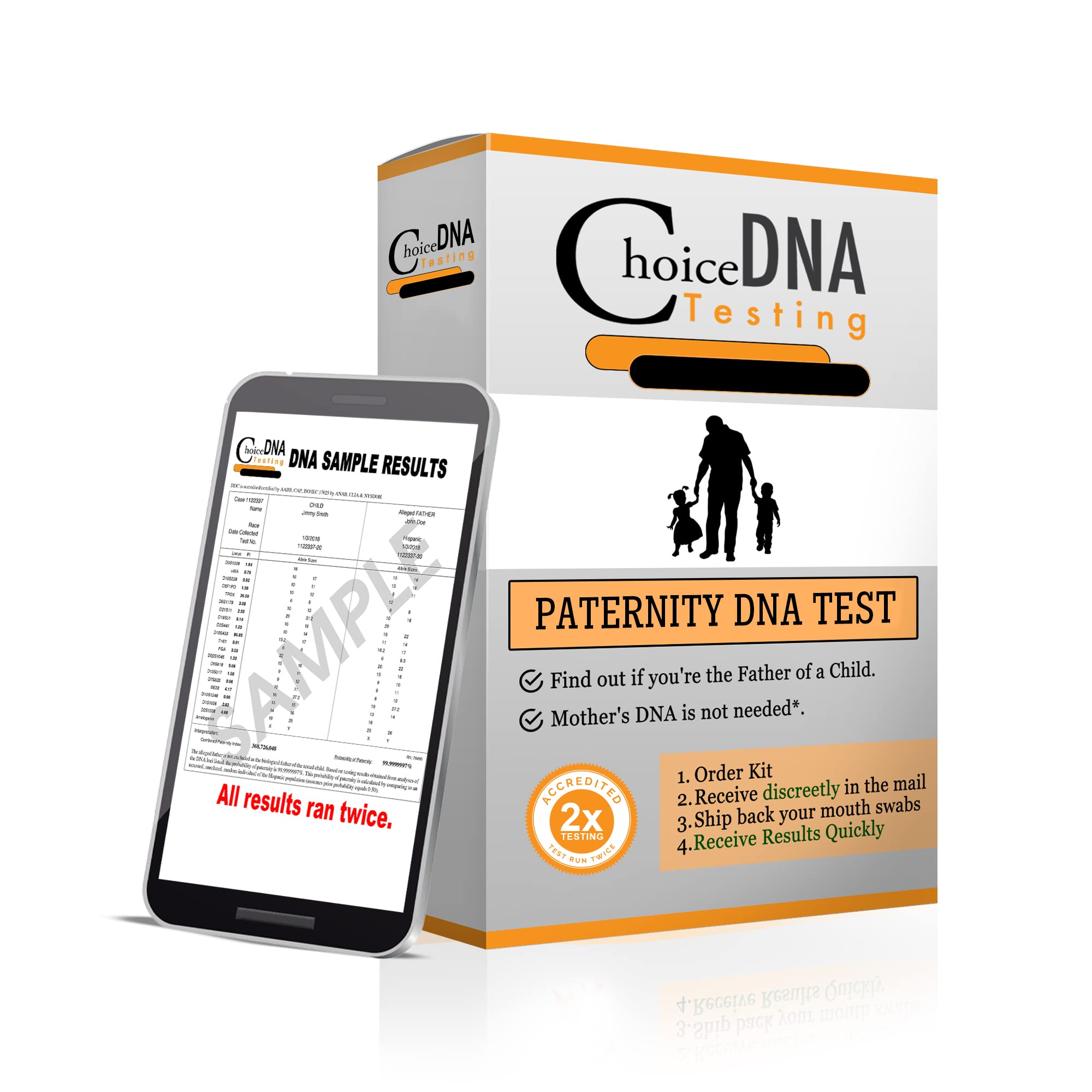At-Home Paternity DNA Test Kit - 26 DNA Markers - Fast Results in 1-3 Days - Free Lab Shipping & Fees Included - For Personal Use - Perfect for Family Bonding, Legal Documentation & Peace of Mind