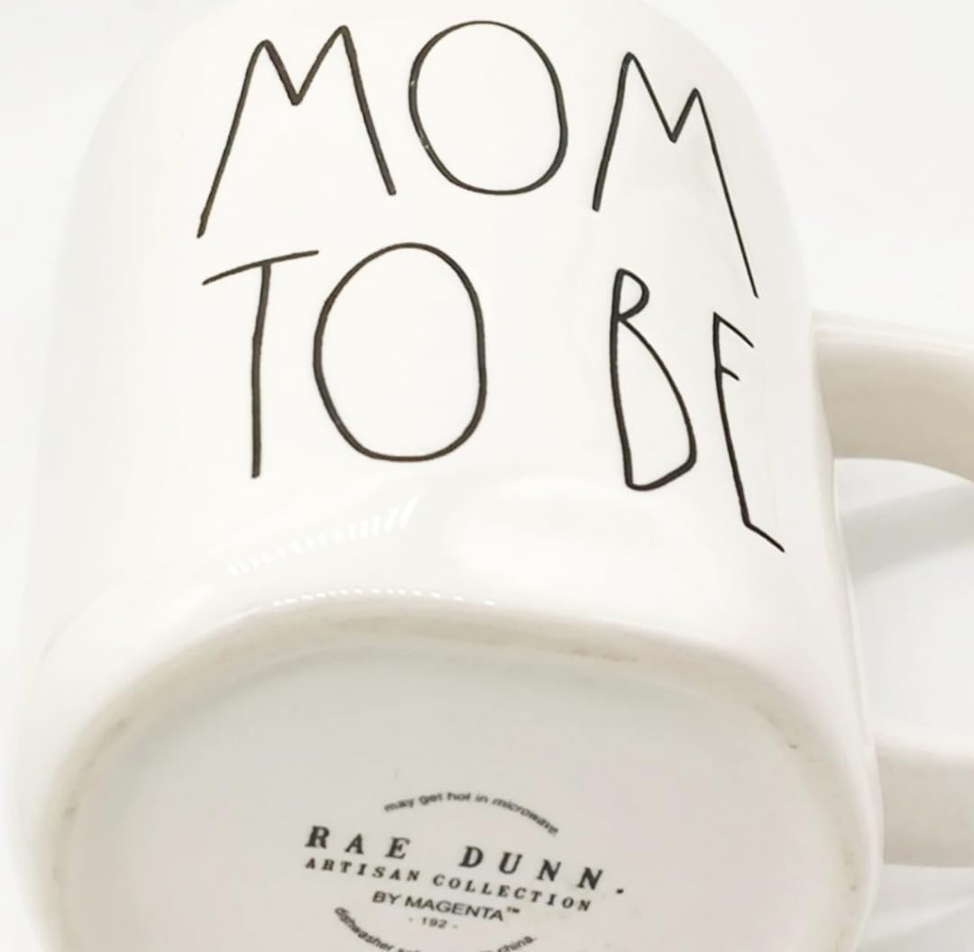 Rae Dunn by Magenta Artisan Collection MOM TO BE Ceramic Large Coffee Mug - Perfect for Pregnancy Announcements, Baby Showers & Mother's Day Gifts
