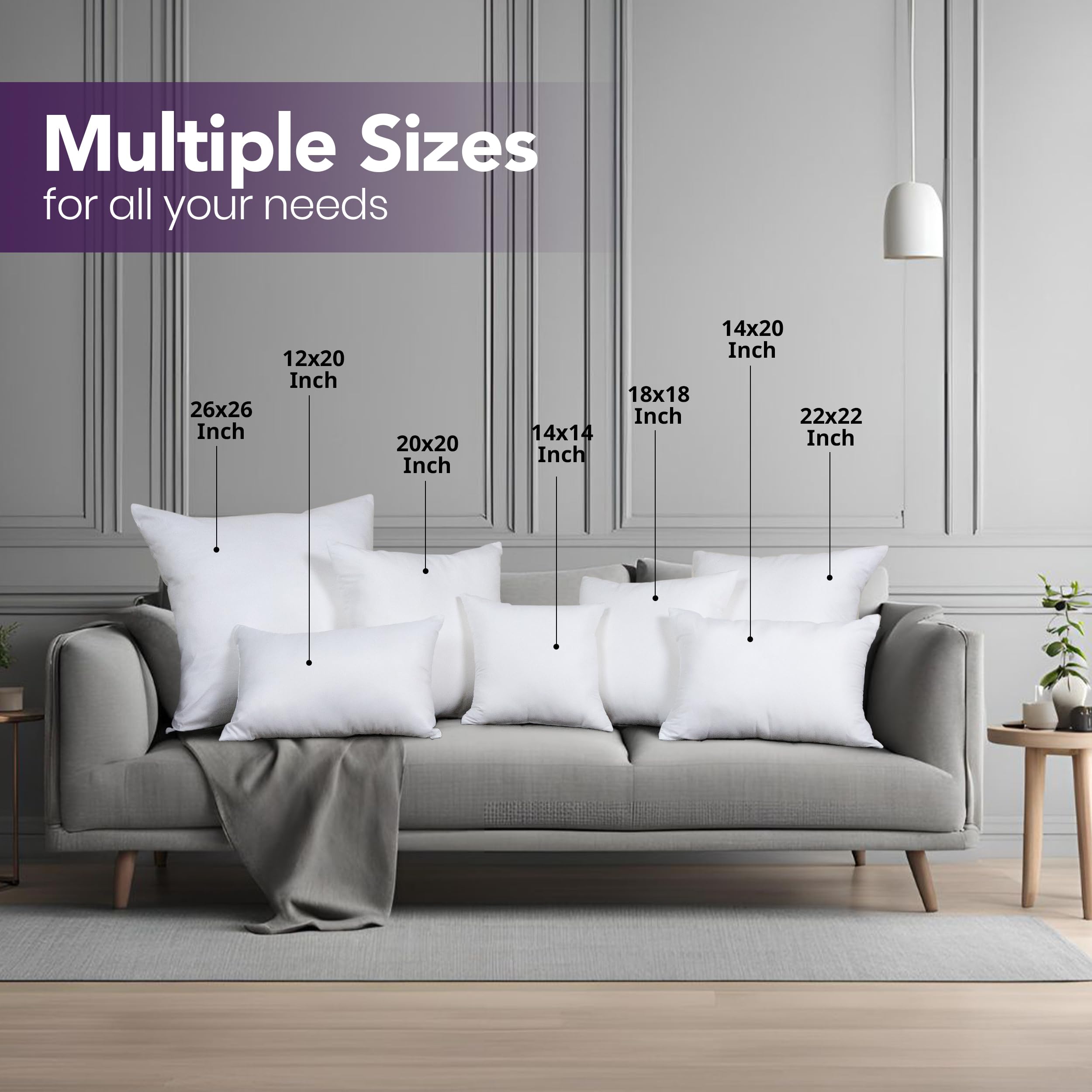 Utopia Bedding 18x18 Inch Throw Pillow Inserts (Pack of 2, White) - Soft Decorative Couch & Bed Pillows for Living Room, Bedroom - Perfect for Home Decor, Sofa Accents, and Cozy Comfort