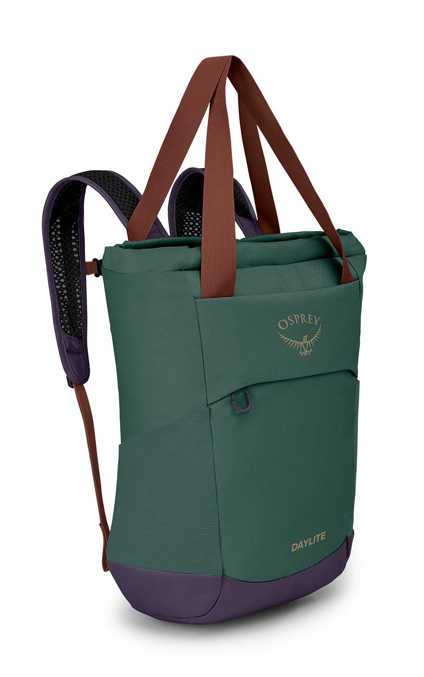 Osprey Daylite Tote Daypack - AXO Green/Enchantment Purple Lightweight Hiking Backpack for Women & Men | Perfect for Travel, Commuting & Outdoor Adventures