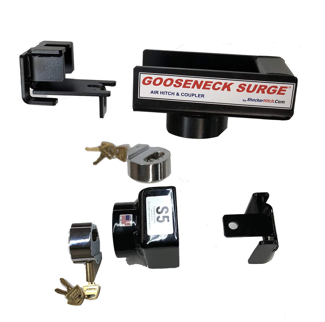 Shock-Proof Gooseneck Coupler & Stem Set Lock Kit for 2-5/16