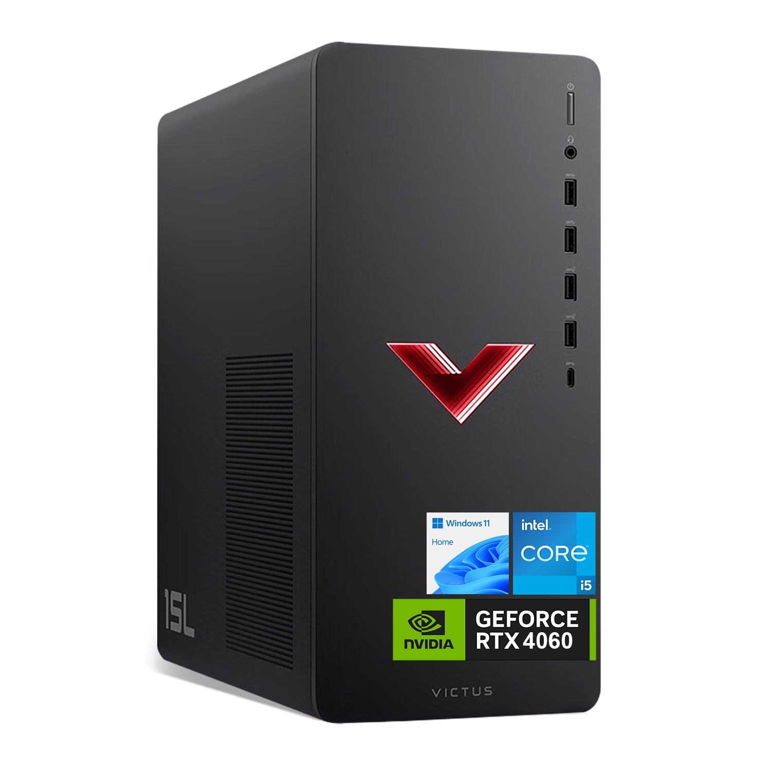 HP Victus 15L Gaming Desktop PC - Intel Core i5, 16GB RAM, NVIDIA GeForce RTX 4060, 512GB SSD, Windows 11 Home (Black) - Perfect for Gaming, Streaming & Content Creation