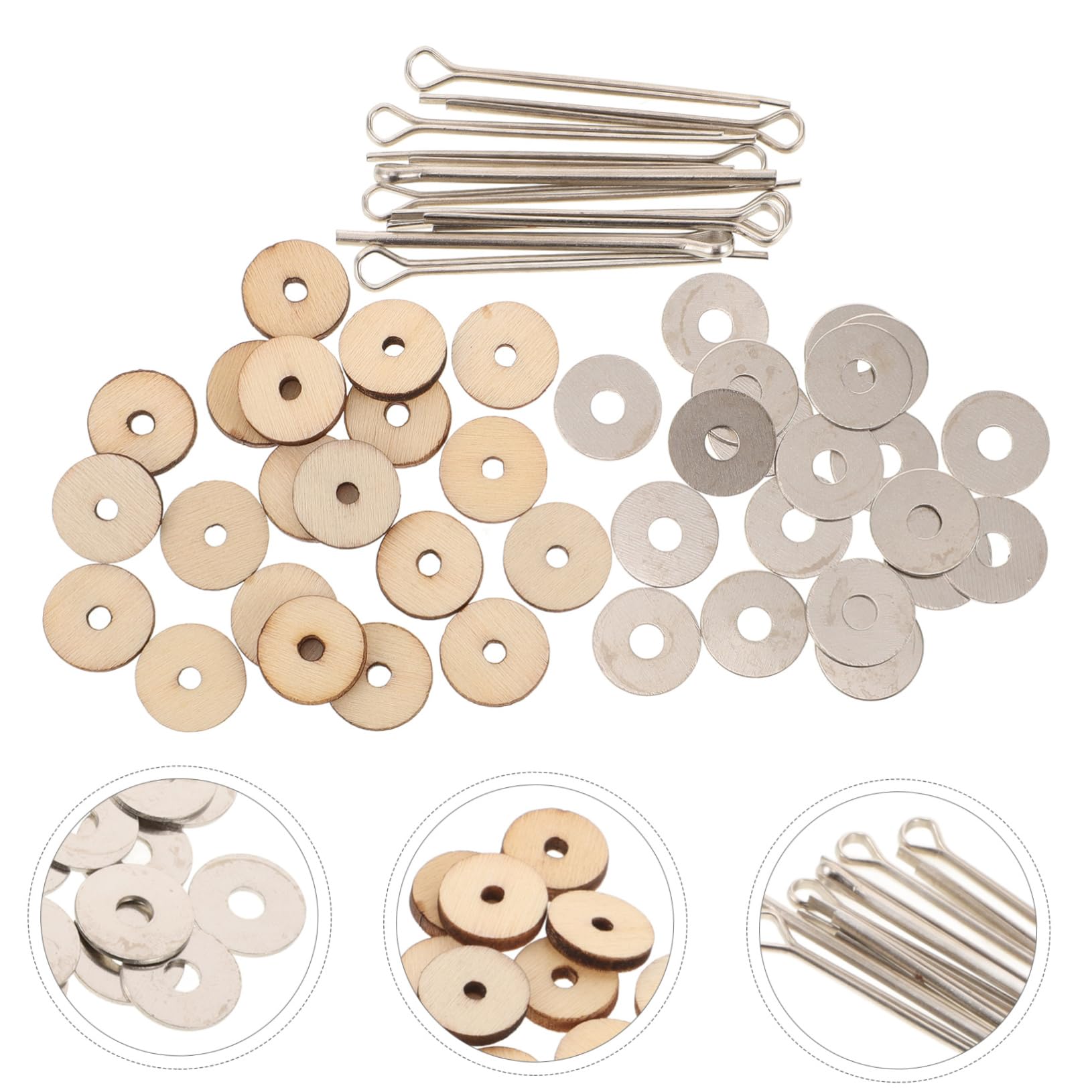HEALLILY 12MM Silver Doll Joint Accessories - DIY Wooden Rotatable Nail Tip Bear Joint Kit with Bolts (10 Sets/Pack) - Perfect for Ball-Jointed Dolls, Action Figures & Model Making