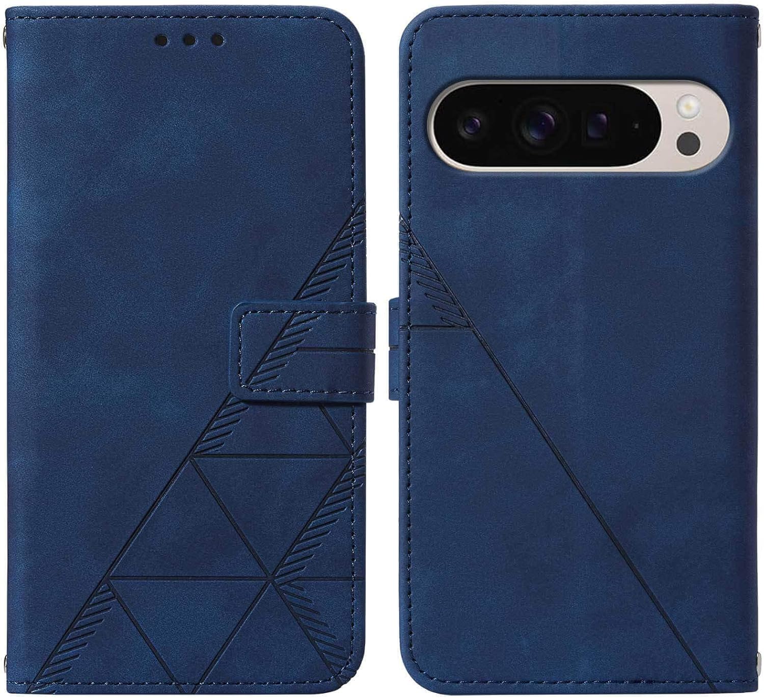 Google Pixel 9 Pro Leather Wallet Case - RFID Blocking Flip Folio Cover with Card Holder & Stand Function - Perfect for Business Travel & Daily Commute