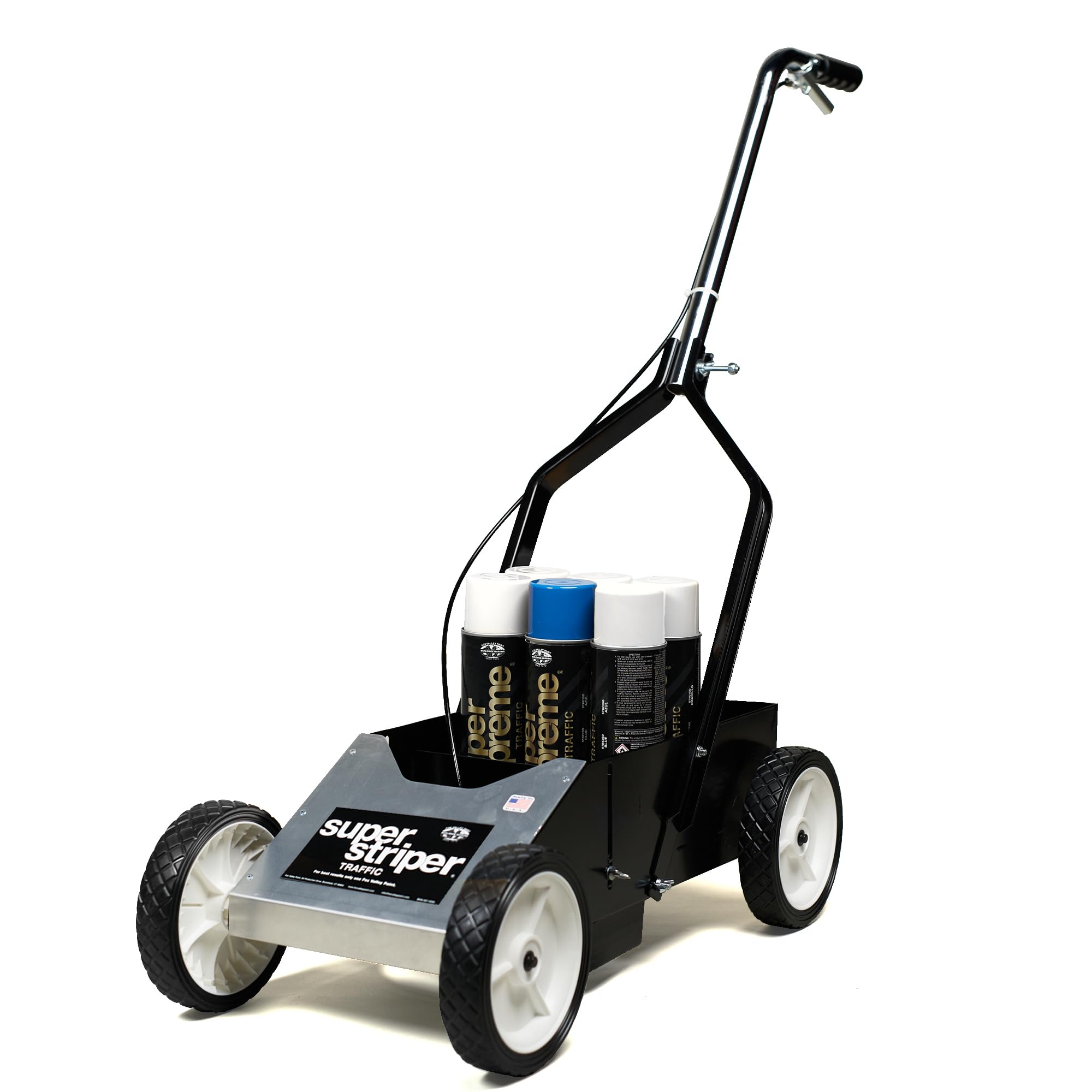 Fox Valley Traffic Super Striper Line Marking Machine Starter Kit for Parking Lots - Easy to Use Striping Paint Machine, Durable Line Painting Equipment, Parking Lot Marking Kit (6 Cans) - Perfect for Parking Lot Maintenance, Warehouse Floor Marking & Road Safety Line Painting