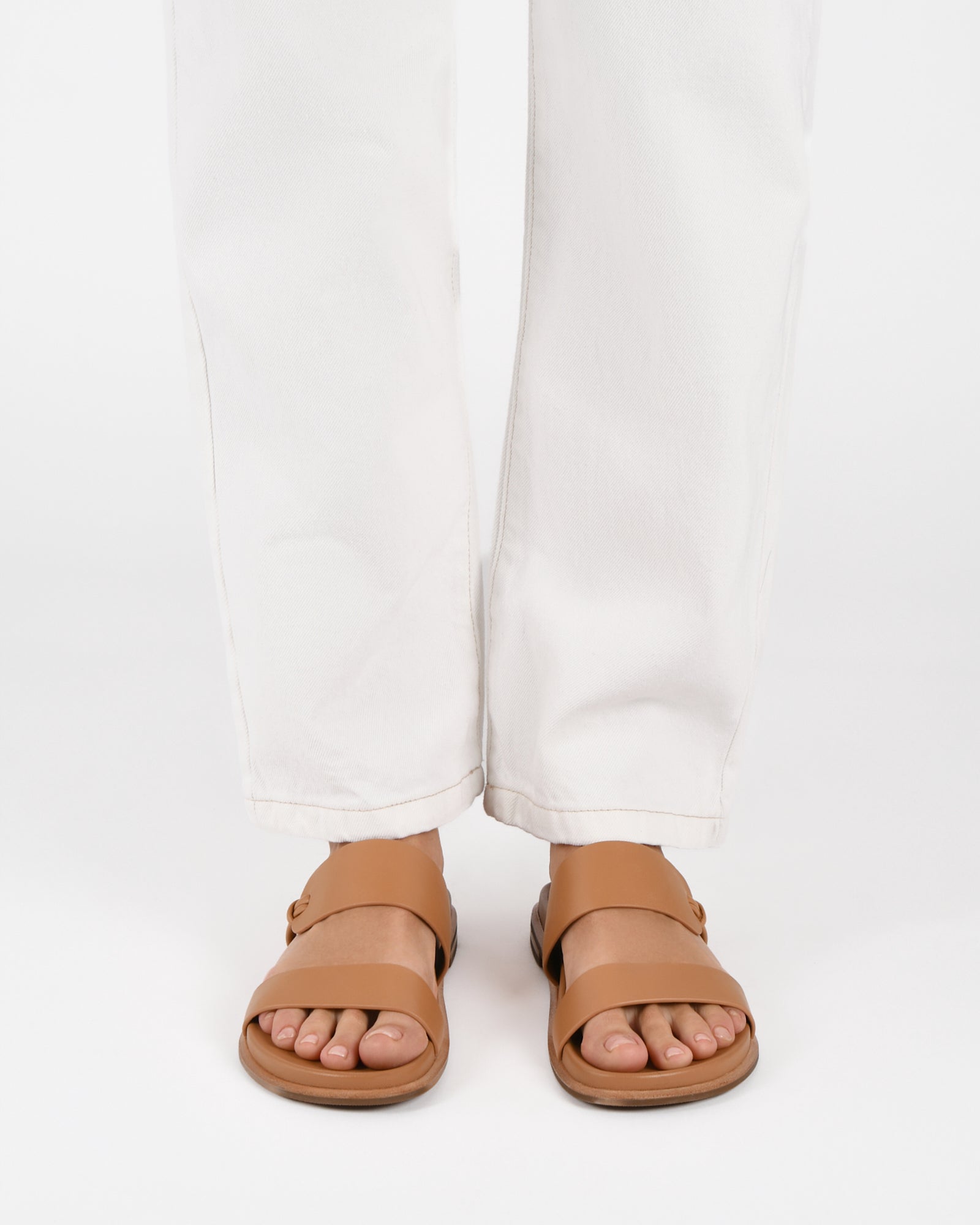 HAYES Flat Sandals for Women - Genuine Leather Toffee Brown - Comfortable Summer Casual Shoes for Beach, Vacation, and Everyday Wear