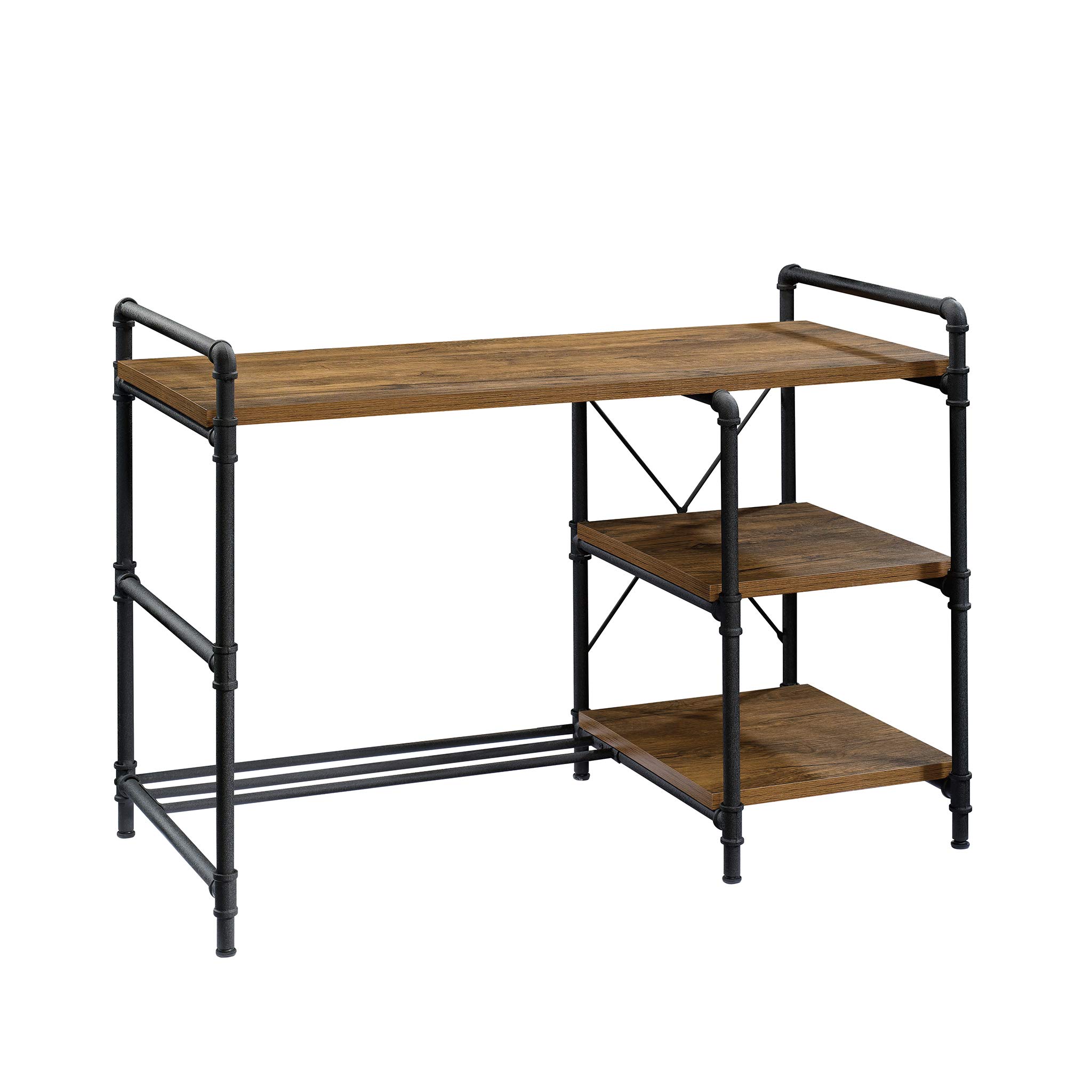Sauder Iron City Desk - Modern Checked Oak Finish Home Office Desk for Study, Work & Writing | Durable & Stylish Workspace Solution