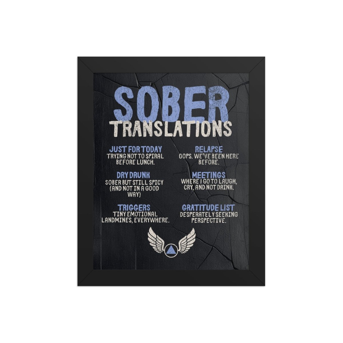 Sober Translations Vol. 2 - Motivational Recovery Poster for Addiction & Sobriety - Inspirational Wall Art for AA Meetings, Rehab Centers & Home Decor