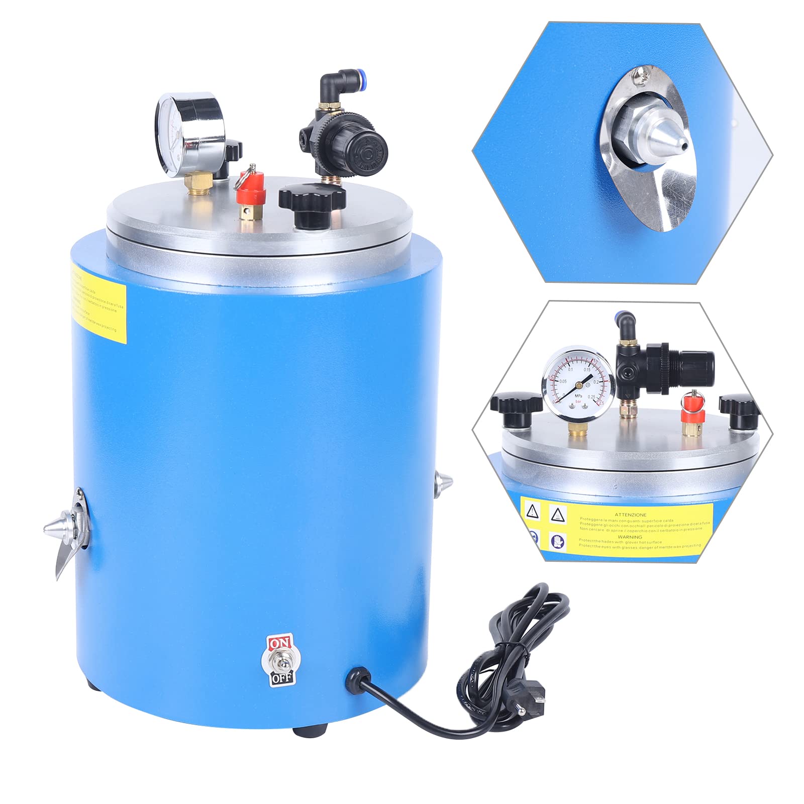 VPABES 2.2L 500W Wax Injection Machine with Double Nozzle - Professional Jewelry Casting Equipment for Wax Molding, DIY Jewelry Making & Dental Lab Applications