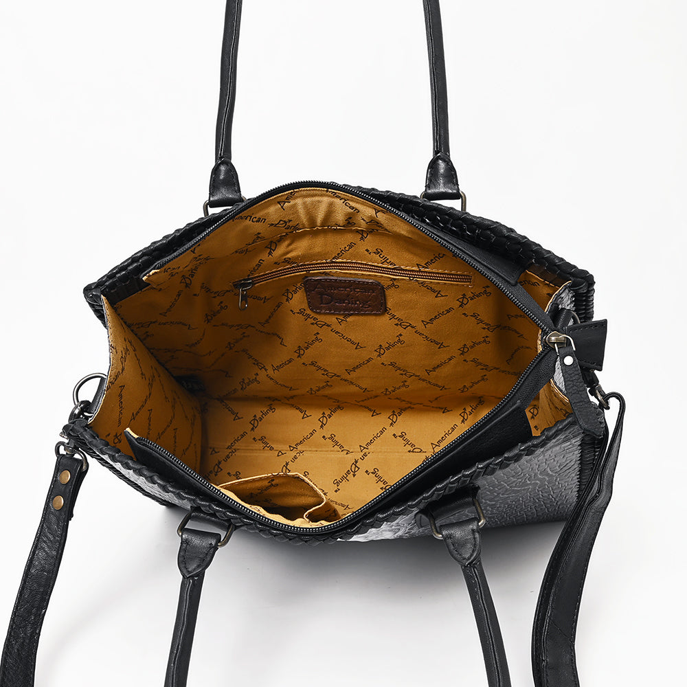 American Darling ADBG1422 Genuine Leather Women's Tote Bag - Crocodile Embossed Western Style Handbag Purse for Work, Travel & Everyday Use