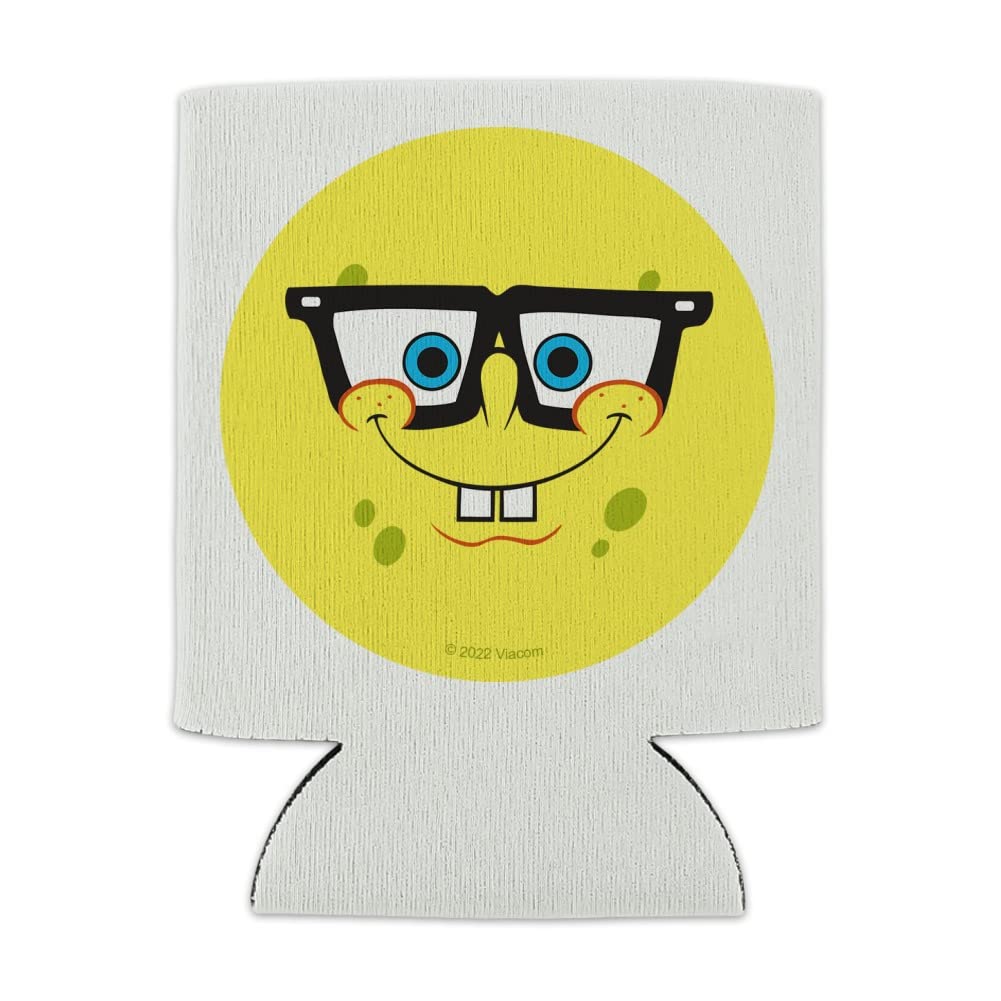 SpongeBob SquarePants Insulated Can Cooler - Collapsible Drink Sleeve for Beer & Soda - Funny Nerd Face Design - Perfect for Beach, Pool Parties & Outdoor BBQs