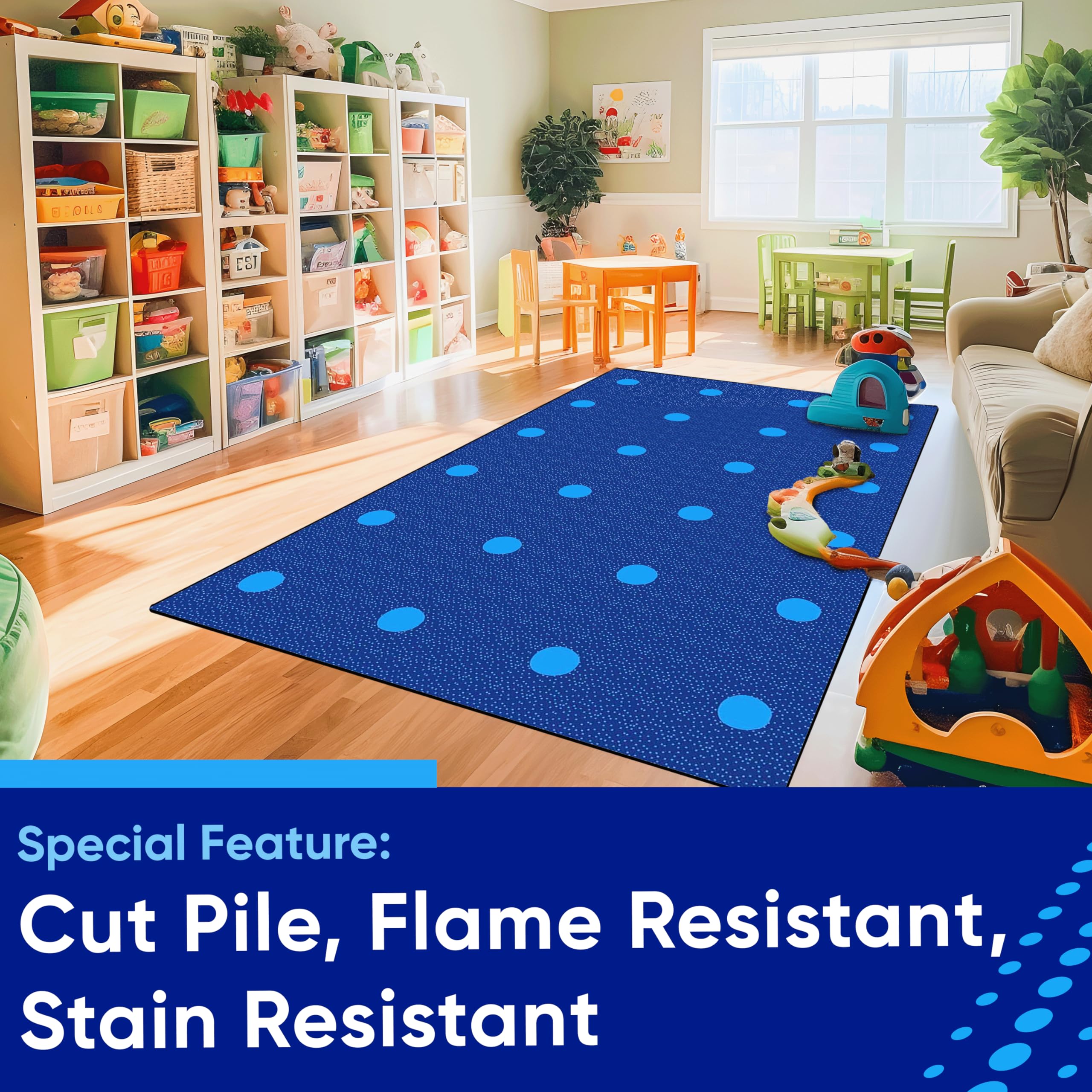 Blue On The Spot Seating Classroom Rug 6' x 8'6
