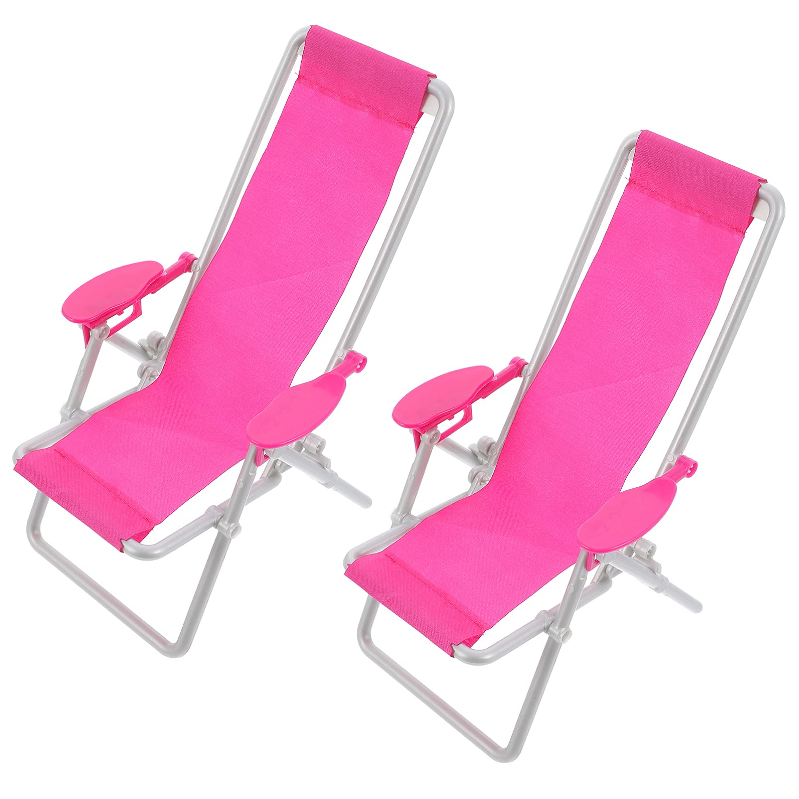 Mini Beach Lounge Chairs for Kids - 2 Pack Dollhouse Furniture, Tiny Sofa for Action Figures & Room Decor - Perfect for Beach-Themed Photos, Doll Play & Car Accessories