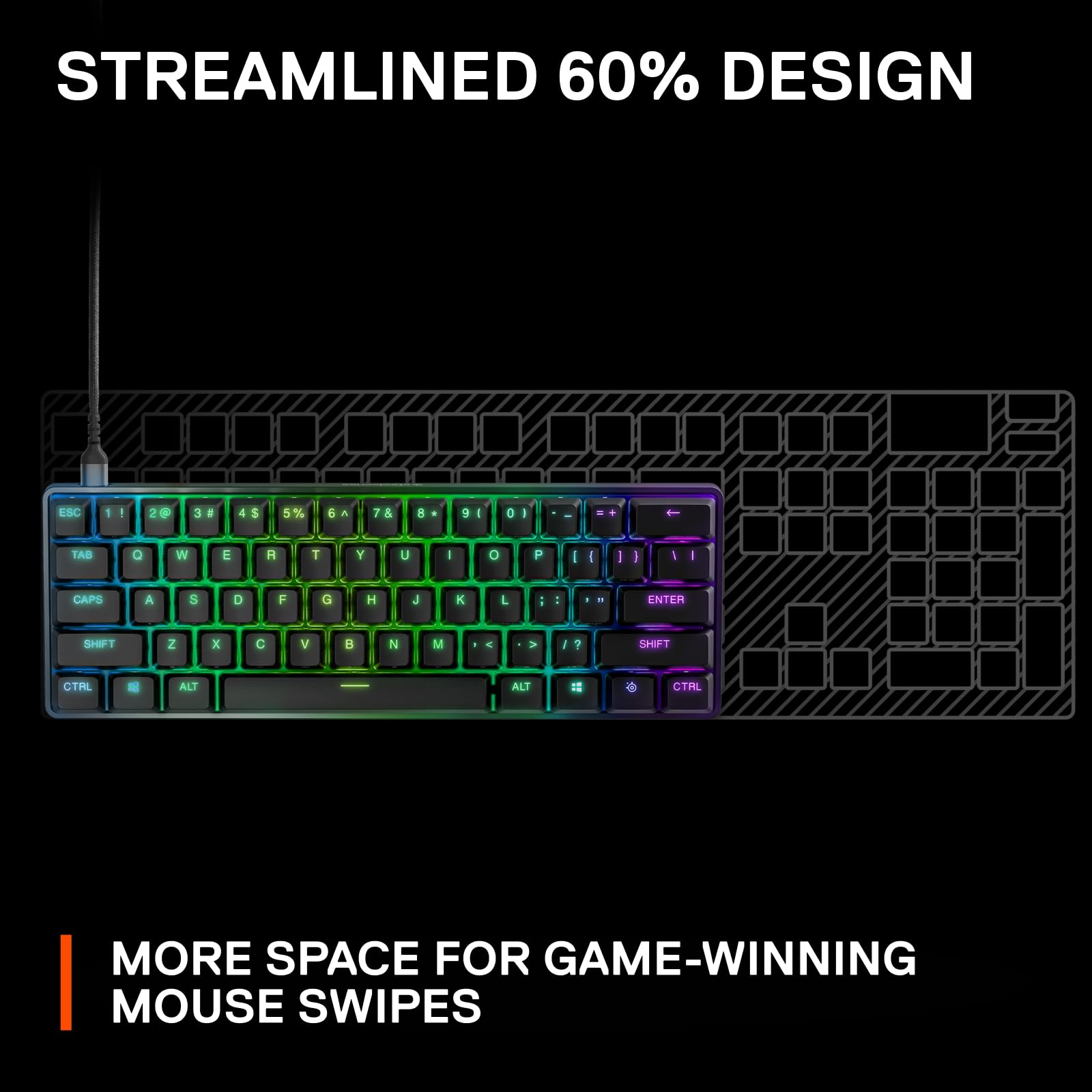 SteelSeries Apex 9 Mini 60% Compact Mechanical Gaming Keyboard with Optical Switches - Hot-Swappable, 2-Point Actuation - Nordic QWERTY Layout for Esports, PC & Mac Gaming (Ideal for Competitive Gaming & Small Desks)