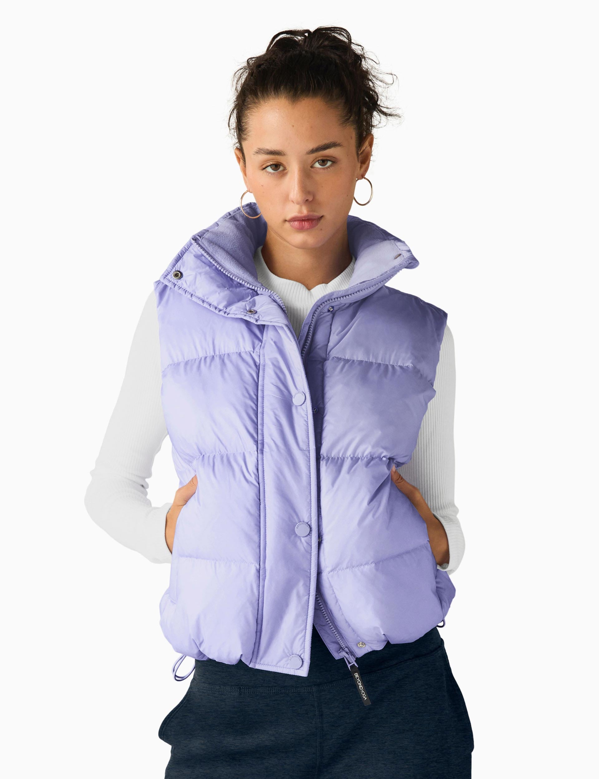 Big Cozy Puffer Vest for Women - Blue Frost Winter Jacket | Warm Quilted Down Alternative Vest for Outdoor Activities, Hiking & Casual Wear