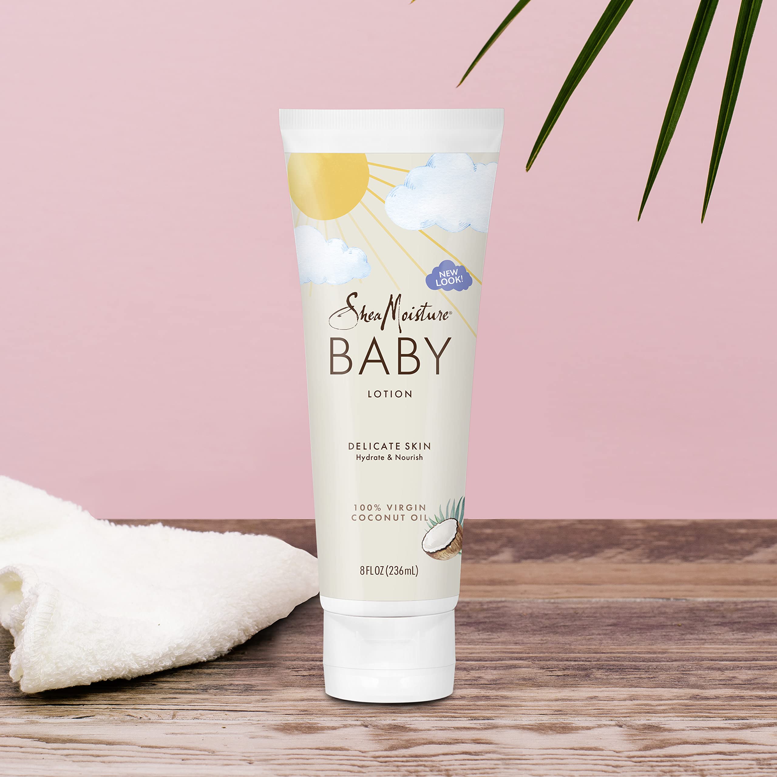 SheaMoisture Baby Lotion with 100% Virgin Coconut Oil - 8 oz Fragrance-Free Baby Moisturizer for Sensitive Skin & Eczema | Gentle Daily Hydration for Newborns, Infants & Toddlers | Perfect for Diaper Changes, After Bath & Bedtime Routine