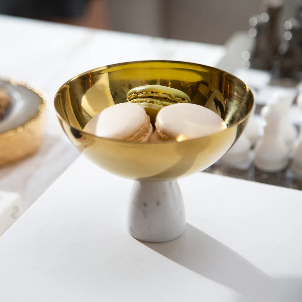 Premium Marble & Gold Nut Bowl – Elegant Snack Serving Dish for Parties, Entertaining & Home Decor