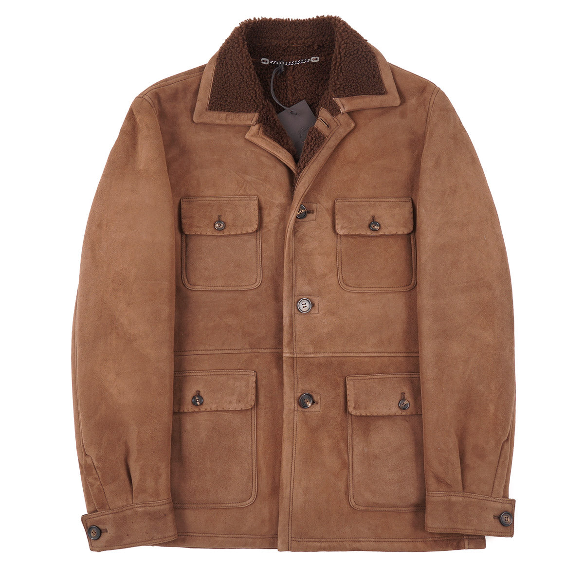 Premium Shearling Leather Field Jacket for Men & Women | Warm Winter Outdoor Coat | Hiking, Camping & Casual Wear