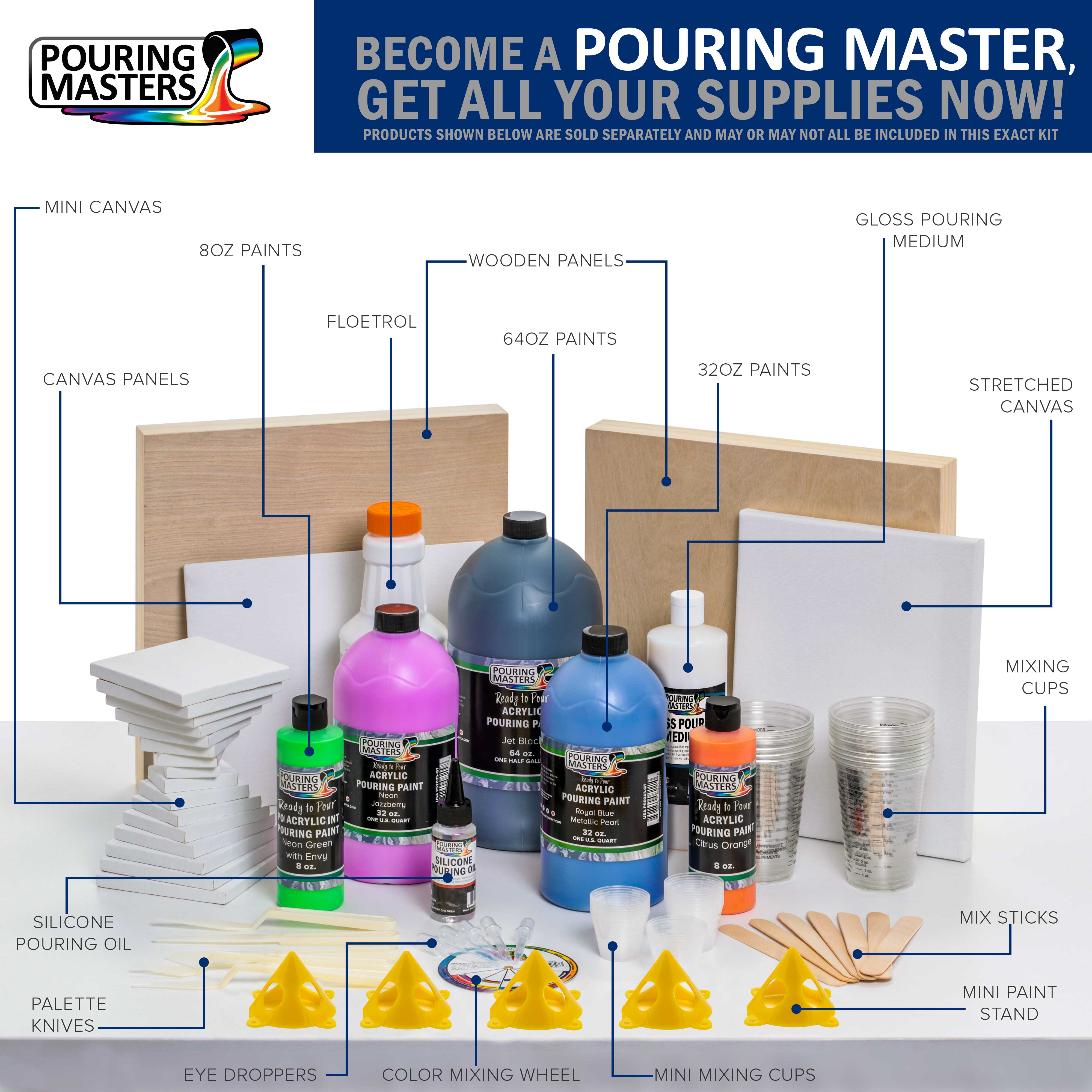 Sunflower Iridescent Acrylic Pouring Paint - Half Gallon Pre-Mixed Water-Based for Canvas Art, Fluid Painting & DIY Crafts - Perfect for Abstract Art, Home Decor & Creative Projects