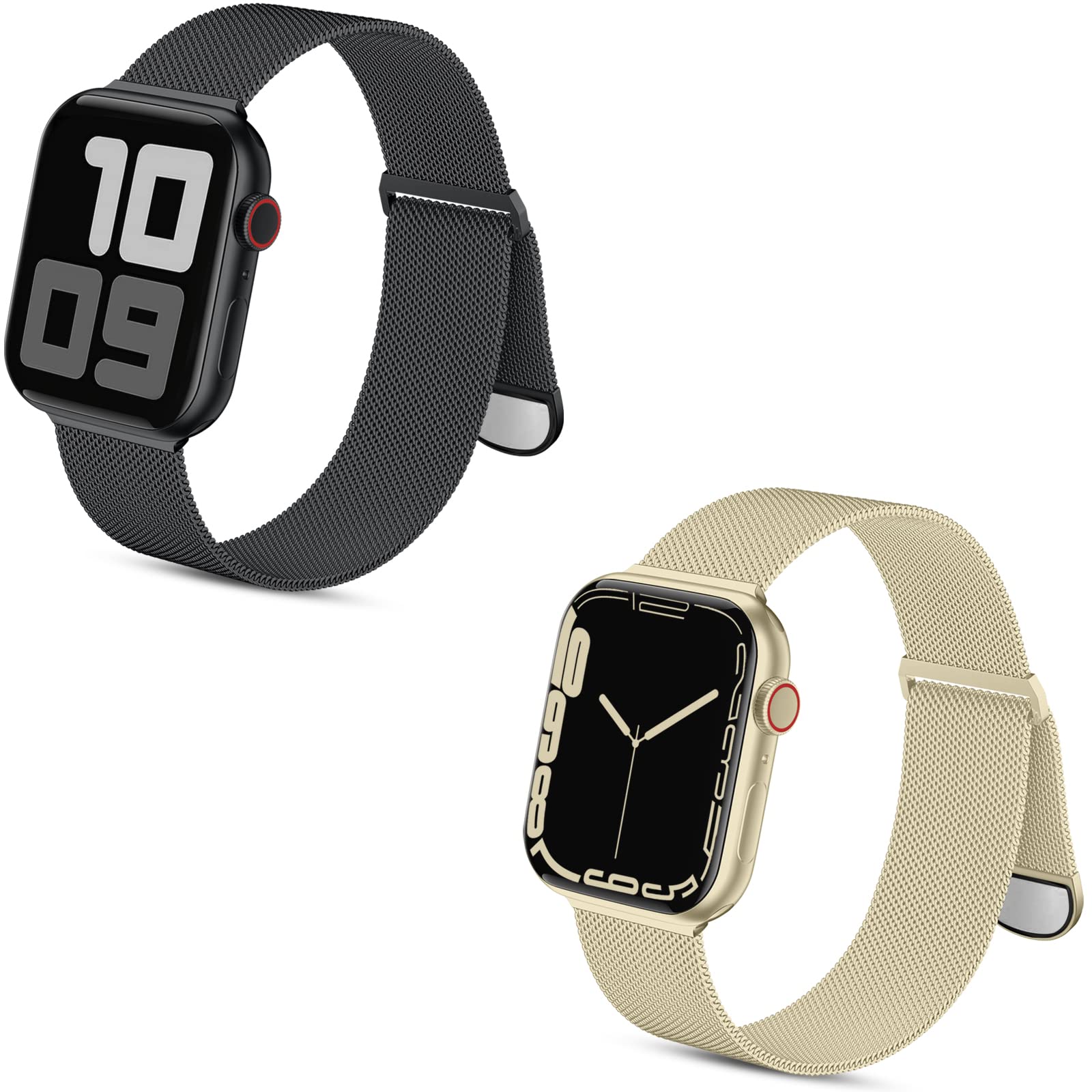 2 Pack Apple Watch Bands Compatible with 38mm 40mm 41mm 42mm 44mm 45mm - Soft Silicone Strap for iWatch Series SE/7/6/5/4/3/2/1 - Sport Loop for Women & Men - Perfect for Workouts, Running & Daily Wear