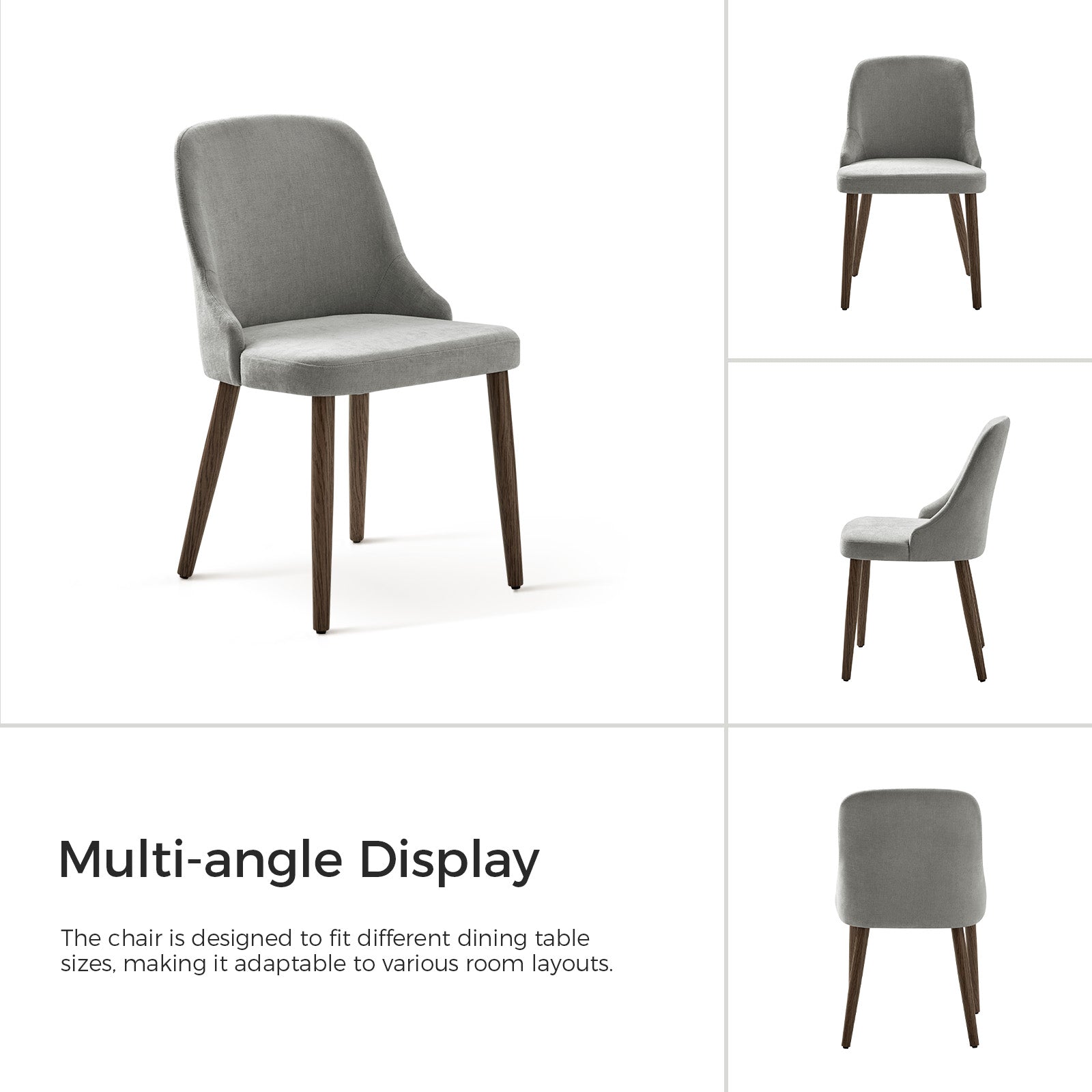 Andrea Modern Dining Chairs Set of 2 - Ergonomic Comfortable Kitchen Chairs for Home, Restaurant & Office - Versatile Design for Small Spaces & Contemporary Decor