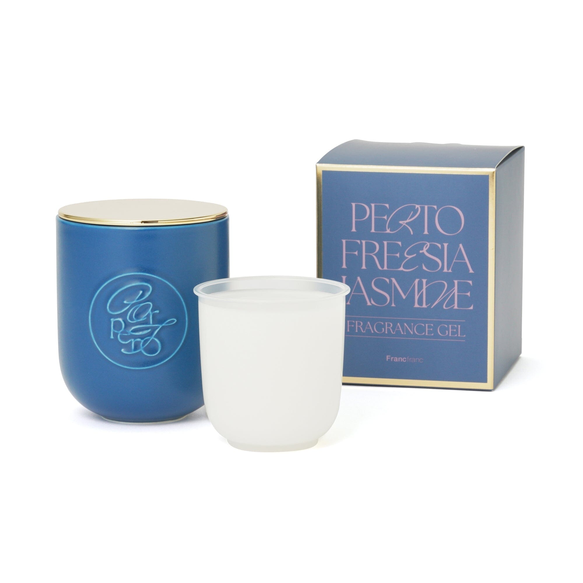 Perto Navy Jasmine Fragrance Gel - Long-Lasting Air Freshener for Home, Office, and Car | Aromatic Scented Gel for Relaxation & Stress Relief