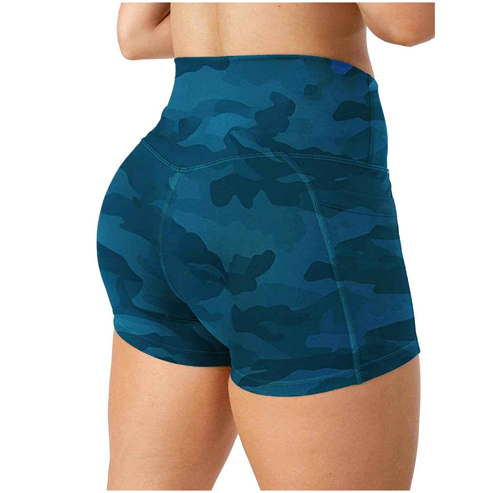 GXLONG Women's High Waist Tummy Control Workout Leggings - Butt Lifting Gym Pants & Biker Shorts for Summer (Camo & Leopard Print) - Perfect for Yoga, Running, Fitness & Casual Wear