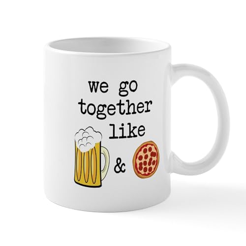 White - Beer And Pizza Mugs