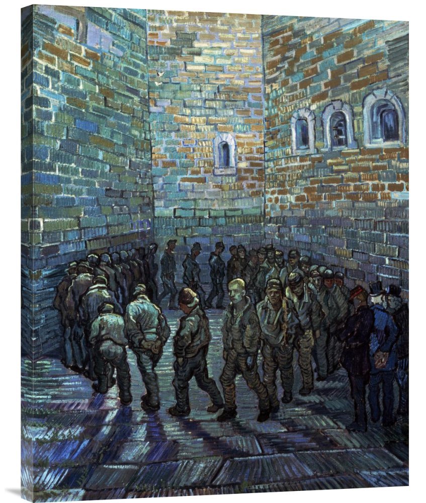 Vincent Van Gogh Prisoner's Exercising (After Dore) Canvas Wall Art Print - Handmade Giclee Reproduction - Home & Office Decor - Perfect for Living Room, Bedroom or Study