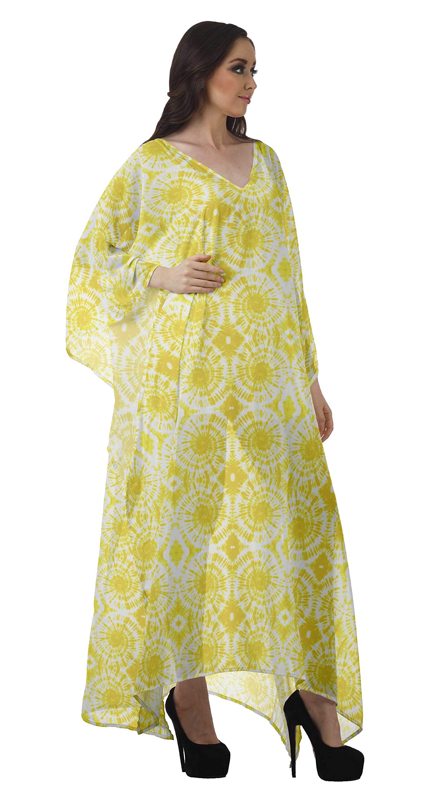 Stylish Moomaya Women's Swimsuit Cover Up - Sheer Turkish Kaftan Beach Dress for Poolside, Vacation & Summer Outings
