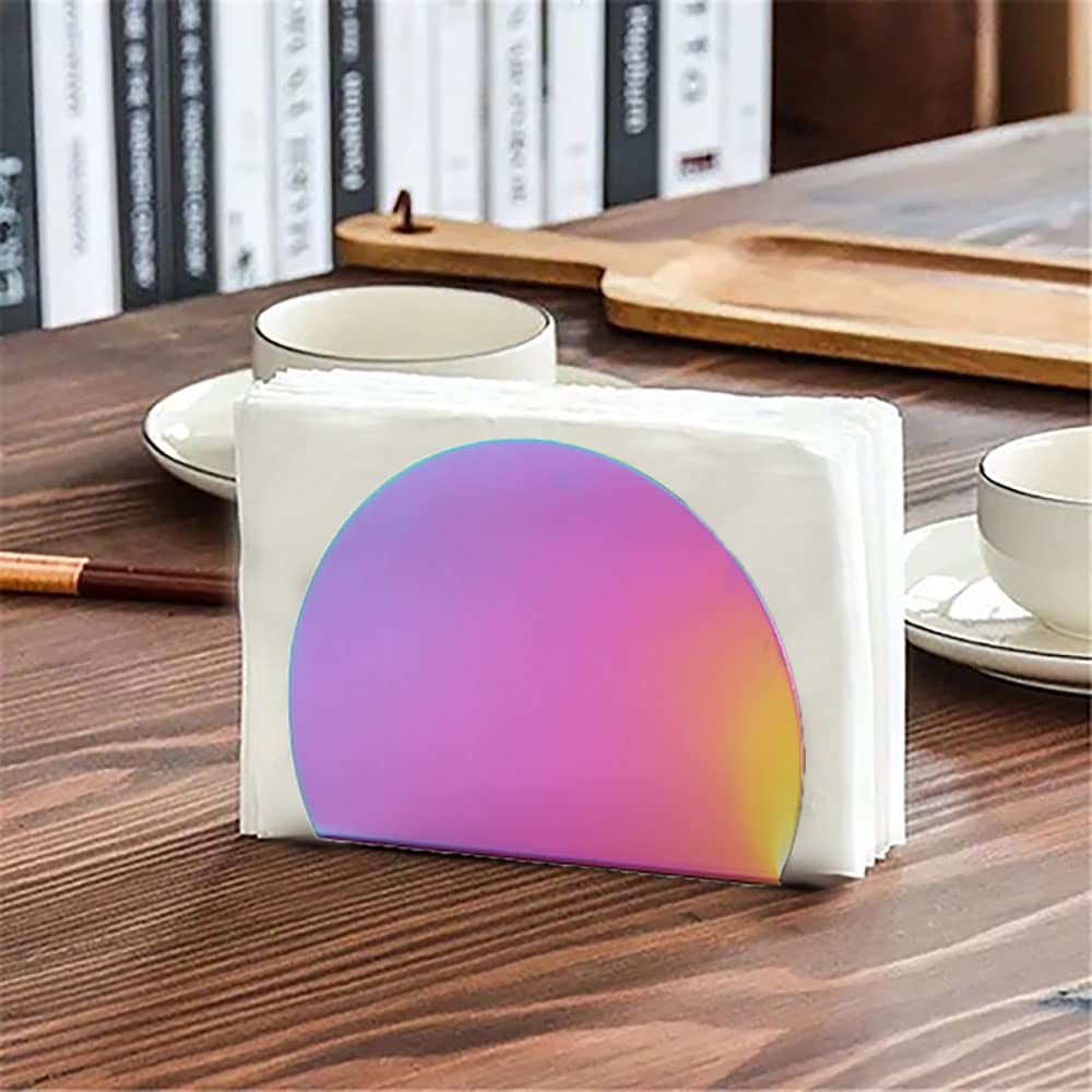 Rainbow Stainless Steel Napkin Holder - Farmhouse Kitchen & Dining Table Accessories for Home, Restaurant, and Office Decor | Perfect for Everyday Use, Parties, and Special Occasions