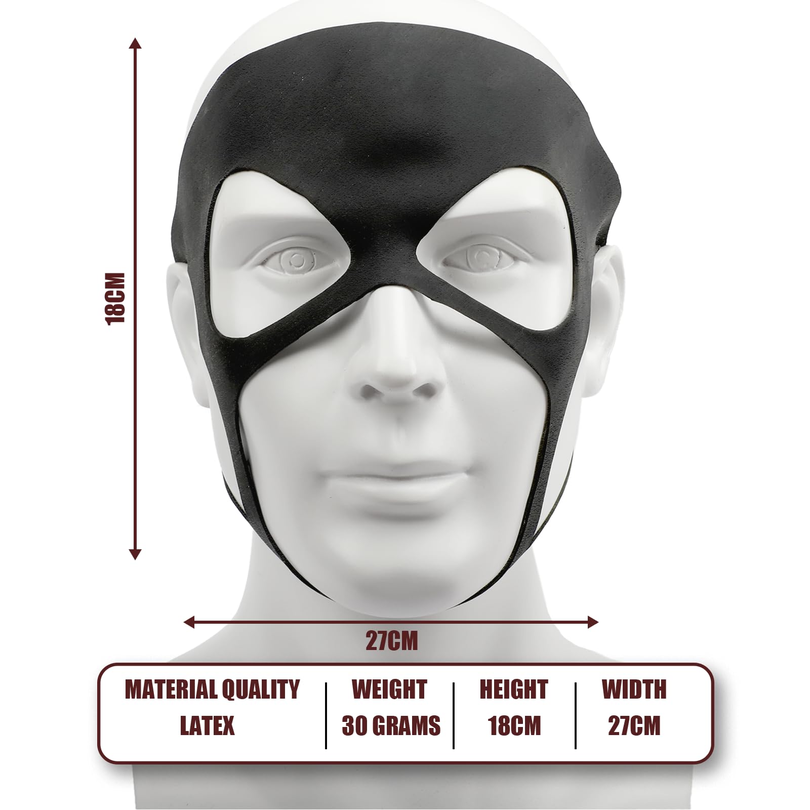 Black Latex Bat Eye Mask - Sexy Blindfold for Women & Girls, BDSM Costume Accessory, Nightclub Party Dress Up, Halloween & Cosplay