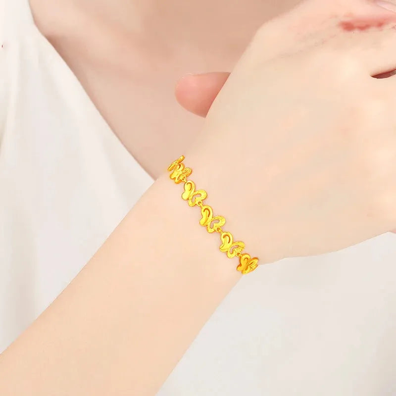 24K Pure Gold Bracelet 999 Solid Real Gold Bangle - Elegant, Romantic & Classic Jewelry for Women | Perfect for Gifts, Weddings, Anniversaries & Special Occasions