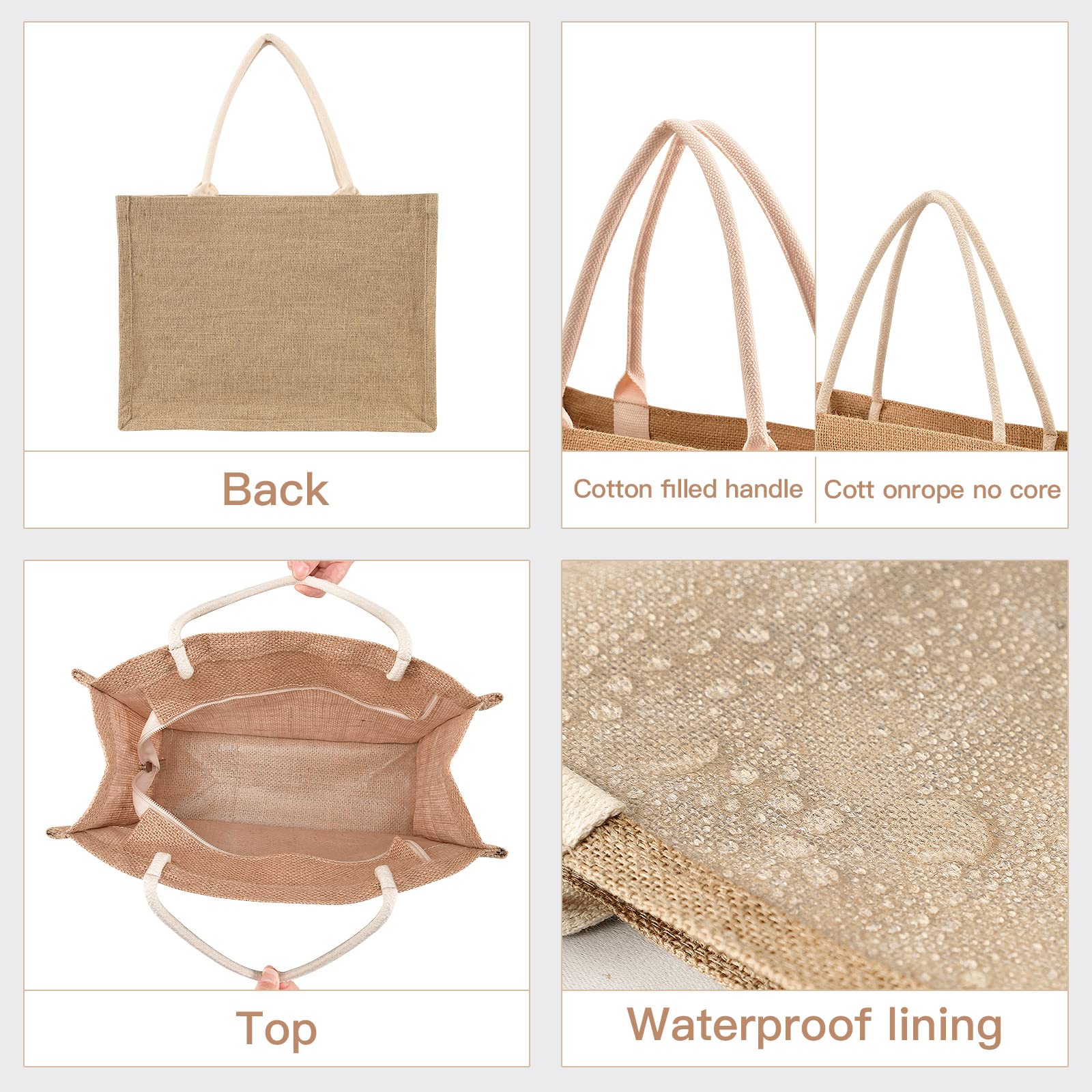 ALAZA Japanese Cherry Blossom Butterfly Jute Tote Bag for Women - Eco-Friendly Grocery Shopping & Beach Tote with Handles - Perfect for Outdoor Travel, Picnics & Farmers Market