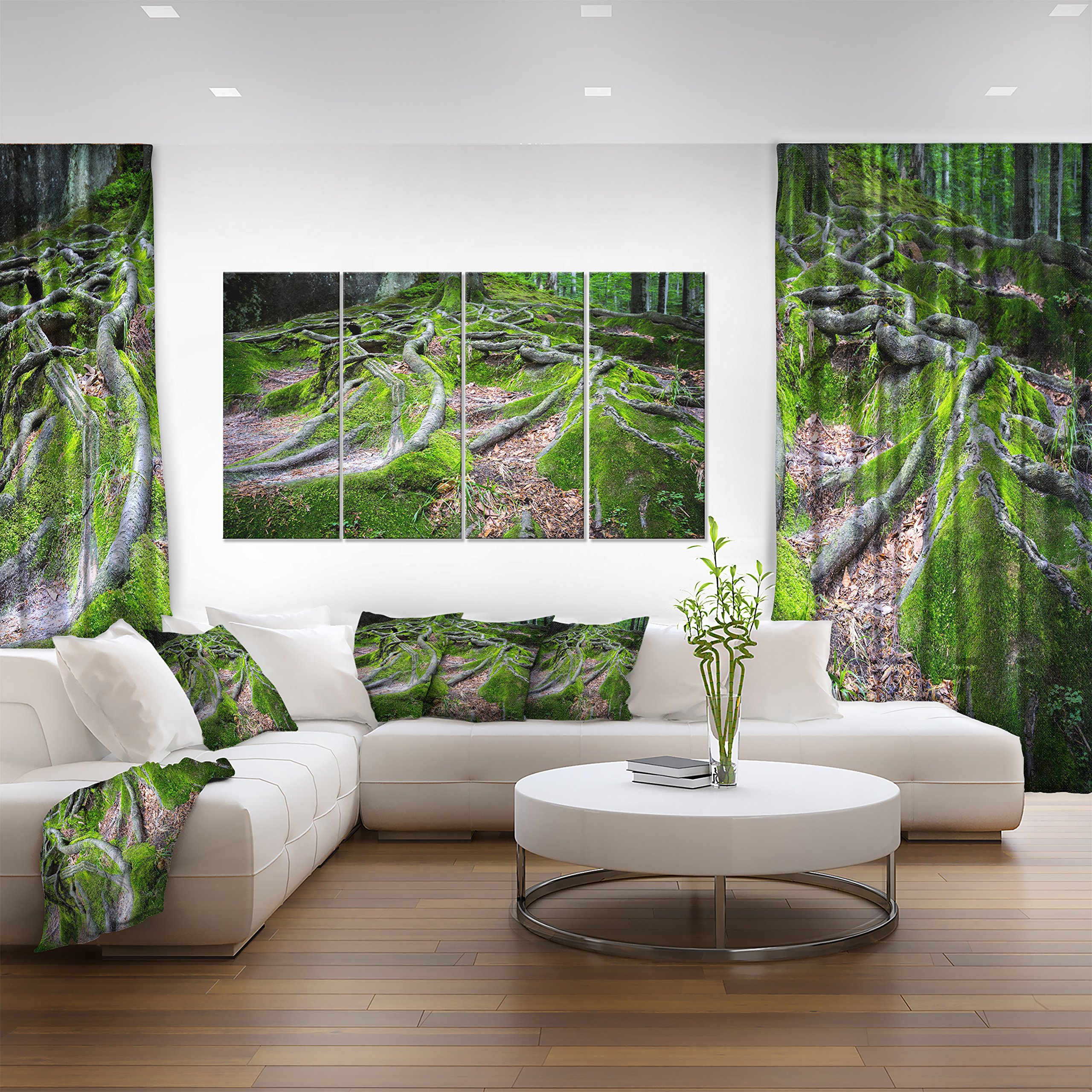 Designart Green Wild Deep Moss Forest Landscape Canvas Wall Art Print - Nature Photography for Living Room, Bedroom & Office Decor