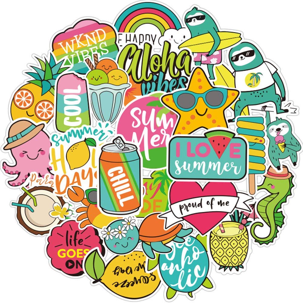 90-Piece Vinyl Sticker Pack - Trendy VSCO Style Waterproof Stickers for Water Bottles, Laptops, Journals & DIY Crafts - Cute Decorative Stickers for Teens & Aesthetic Room Decor