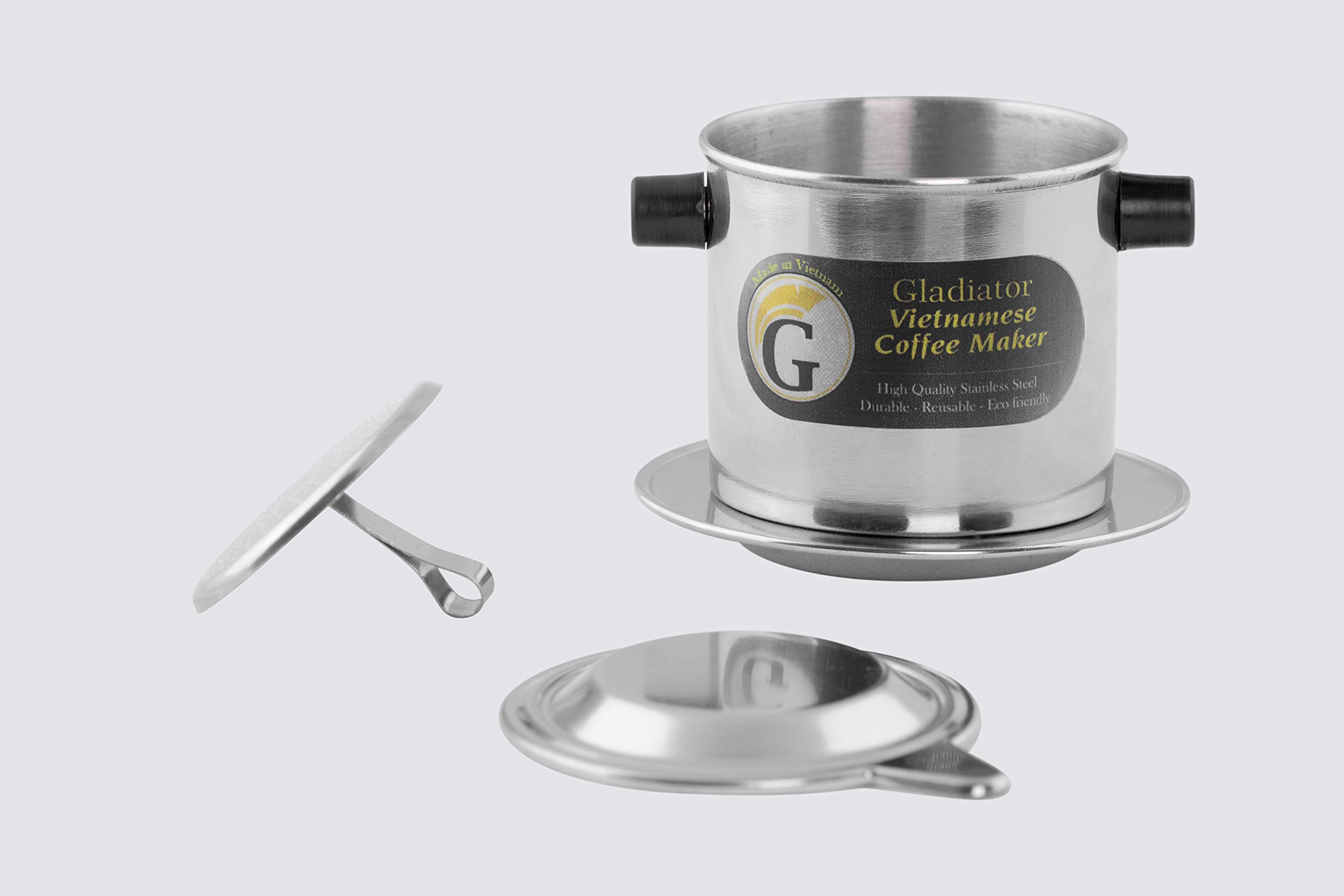 Premium Vietnamese Coffee Filter Set - French Press & Pour Over Dripper - 15oz Reusable Stainless Steel Coffee Maker for Home, Office & Travel - Ideal for Iced Coffee, Camping & Gifts