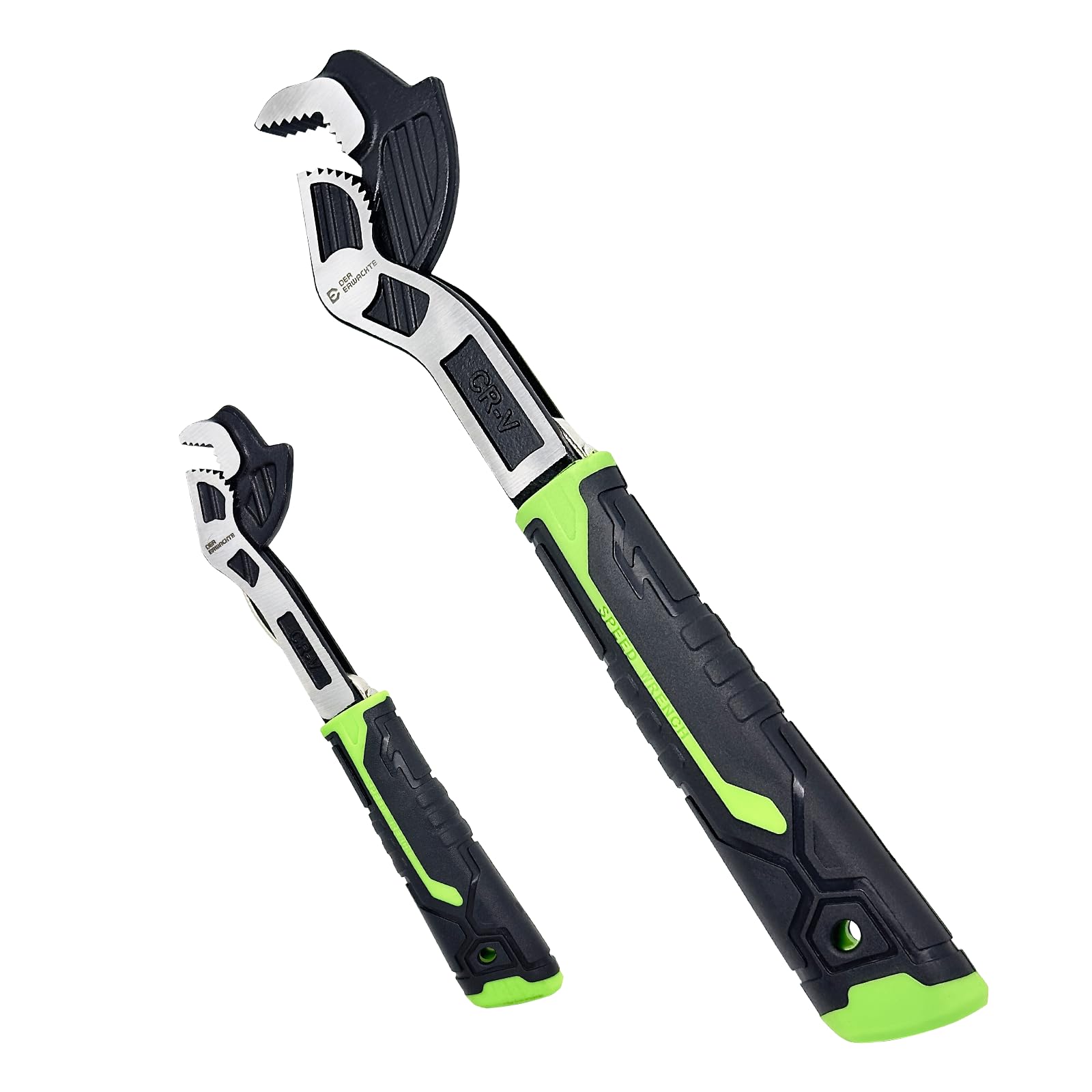 2-Piece Multi-Function Adjustable Pipe Wrench Set - Quick Self-Adjusting Power Grip for 7-35mm Nuts & Pipes - Premium Chromium Vanadium Steel - Ideal for Plumbing, DIY Home Repairs & Automotive Maintenance